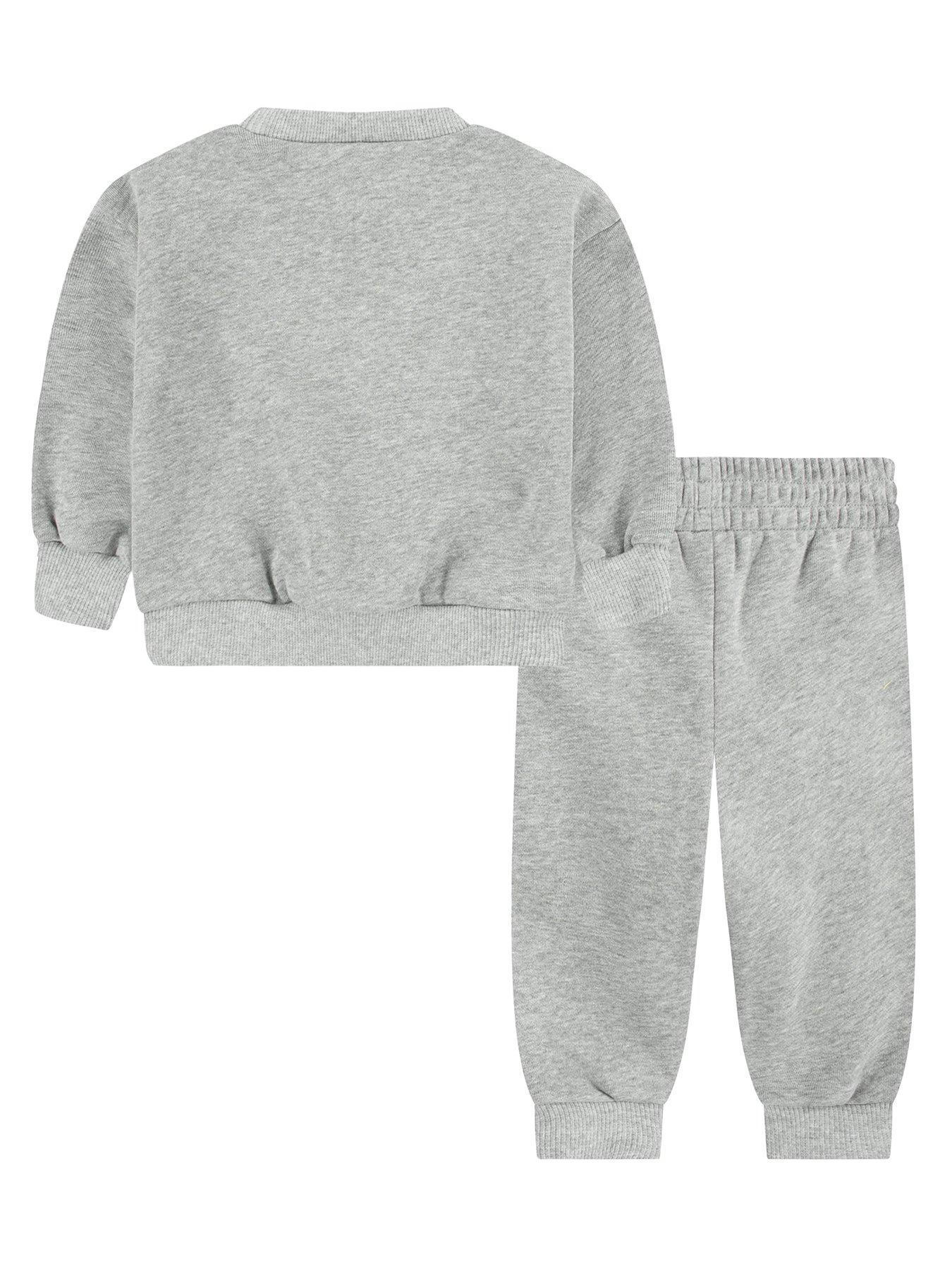  image of nike-infants-essential-fleece-crew-tracksuit-dark-grey