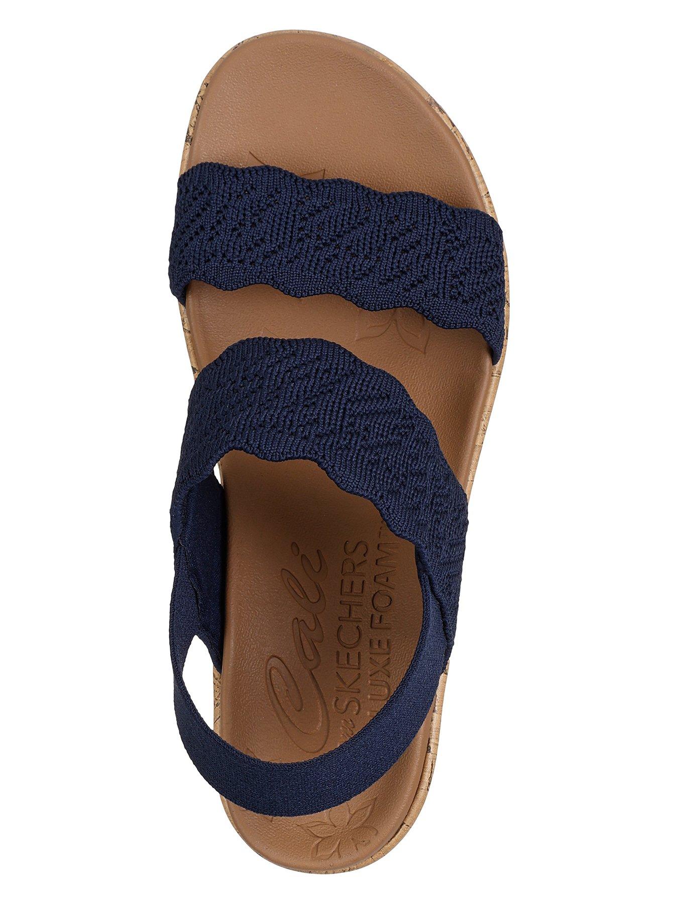 Image 3 of 5 of Skechers Beverlee Timeless Touch Crochet Scallop Sling Back Sandal - Crochet Knit Navy