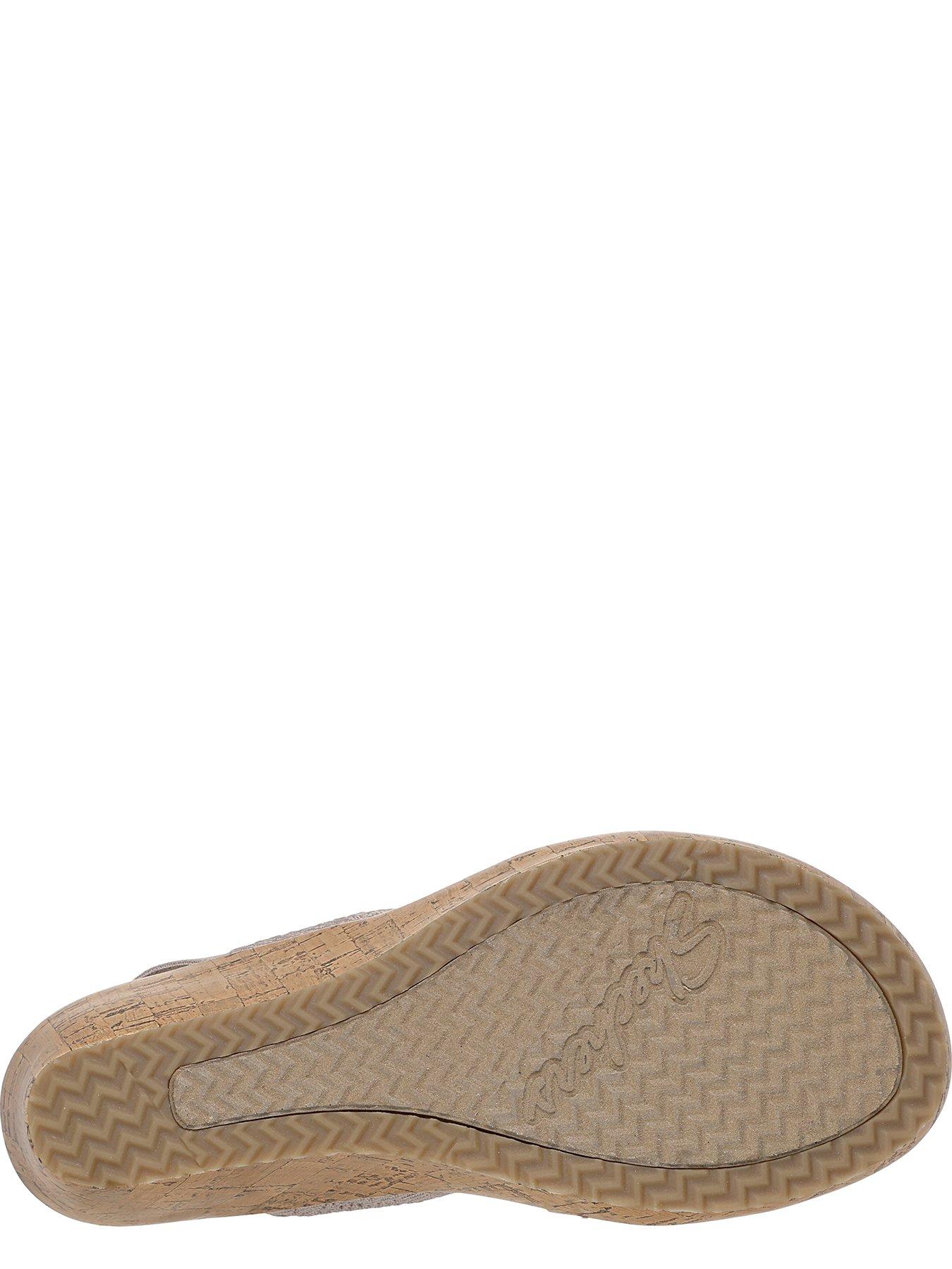  image of skechers-beverlee-timeless-touch-crochet-scallop-sling-back-sandal-taupe-crochet-knit