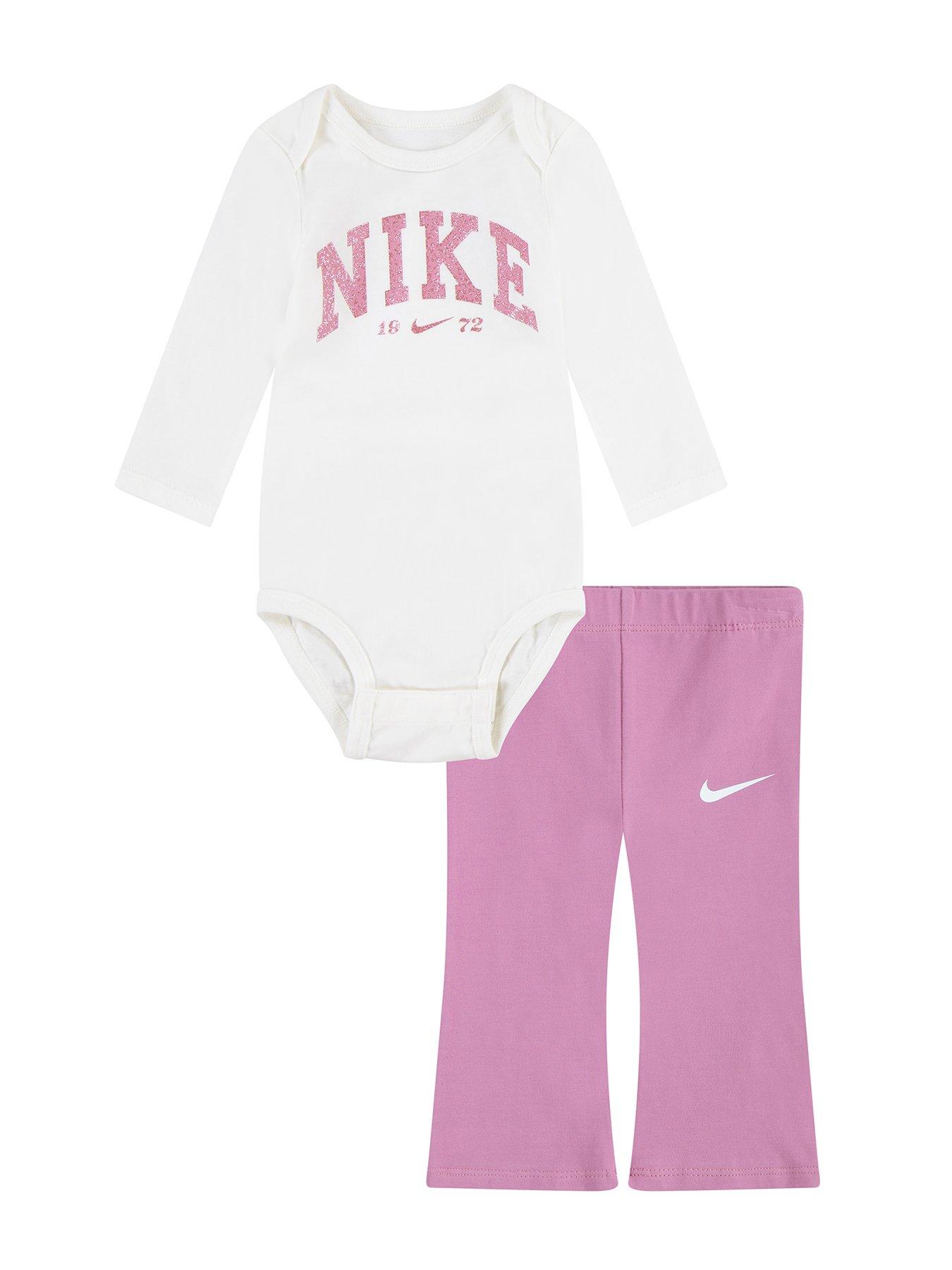 undefined Infants Girls Swoosh Spirit Bodysuit Set - Pink
