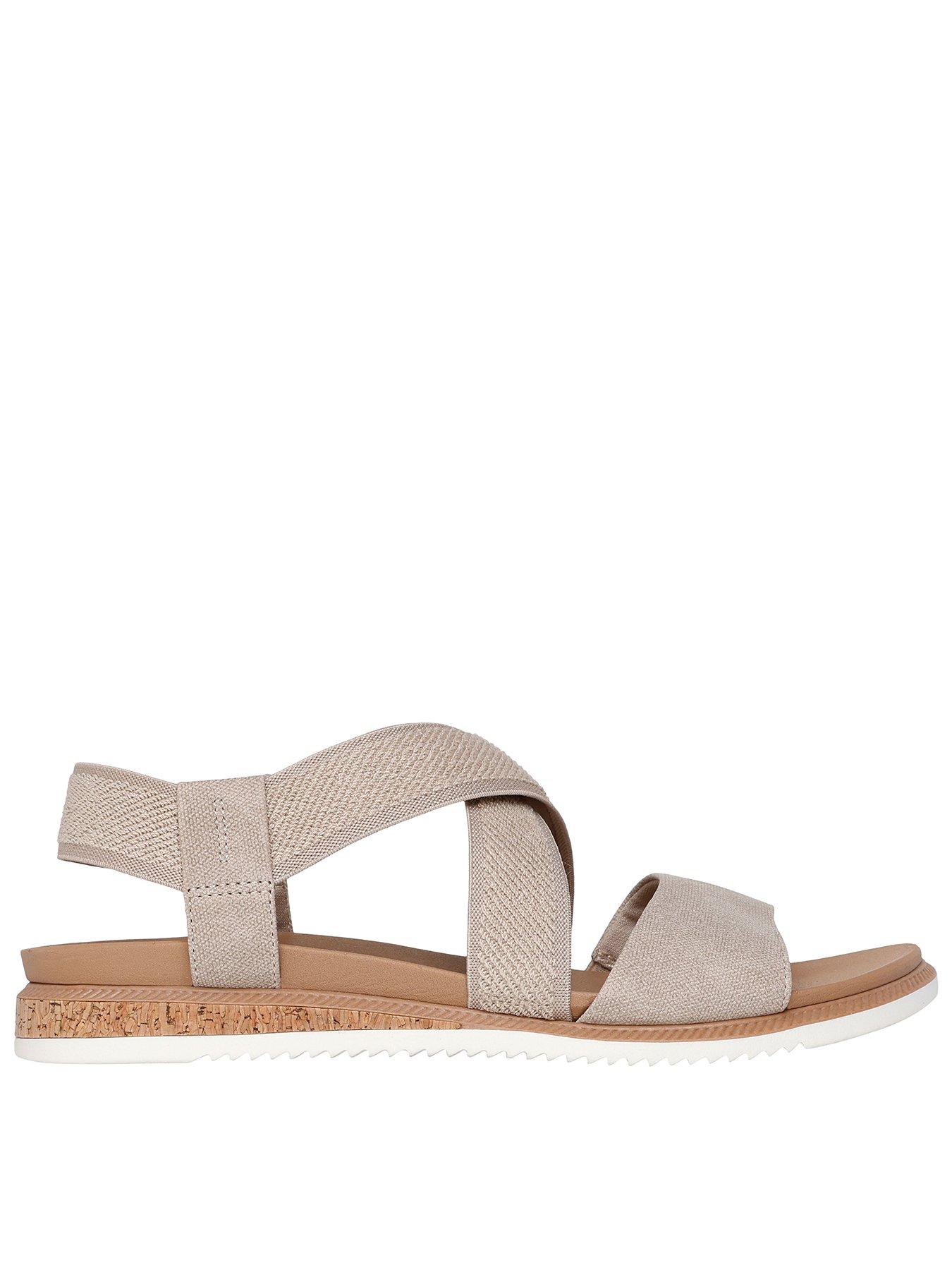Skechers Desert Kiss Low Cross Strap Gore Sandal - Taupe