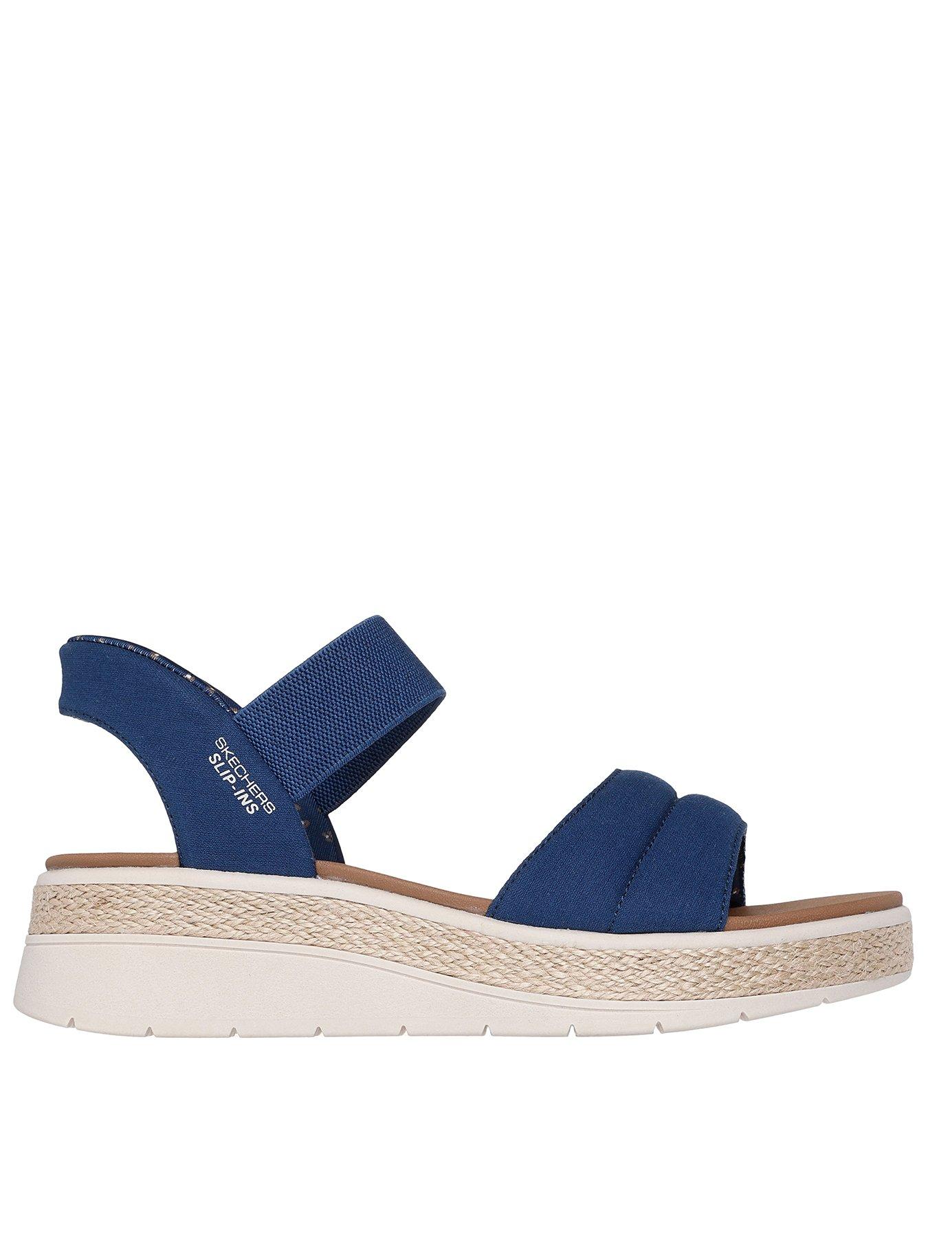 skechers-bobs-sun-ray-slip-ins-padded-vamp-quarter-strap-sandal-navy