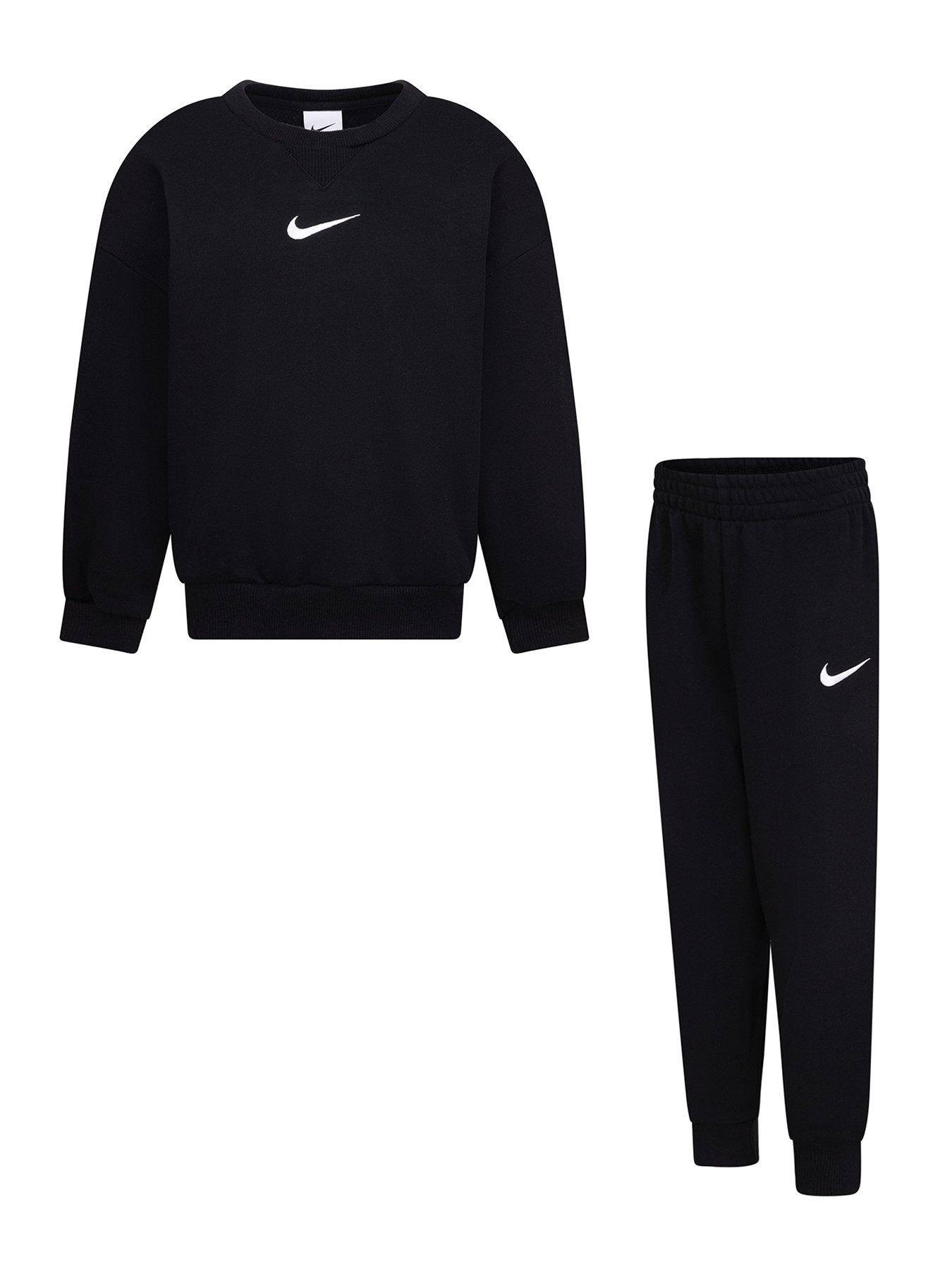 Nike Kids Essential Fleece Crew Tracksuit - Black