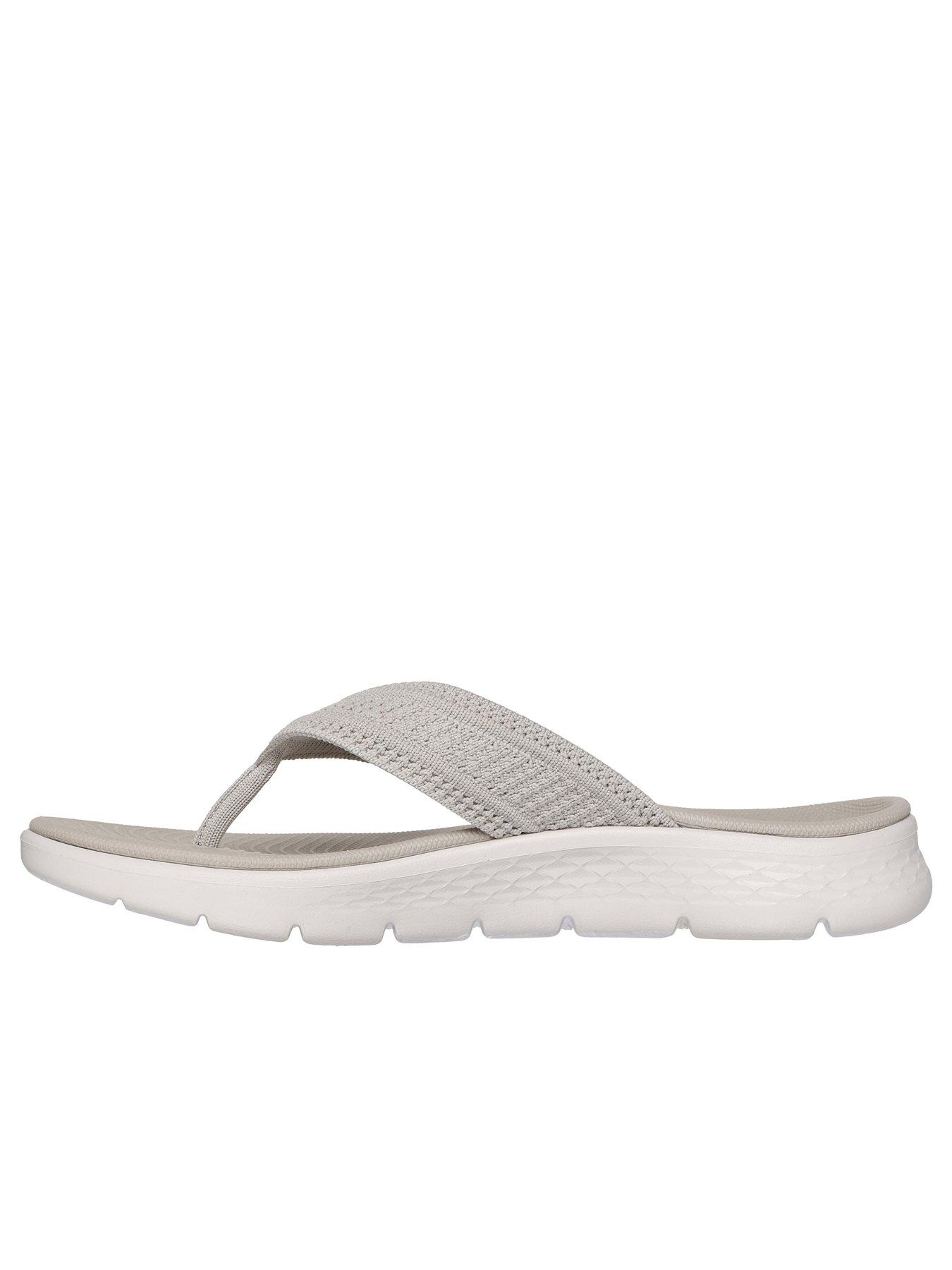  image of skechers-go-walk-flex-sandal-quick-dry-textured-knit-3-point-sandal-taupe