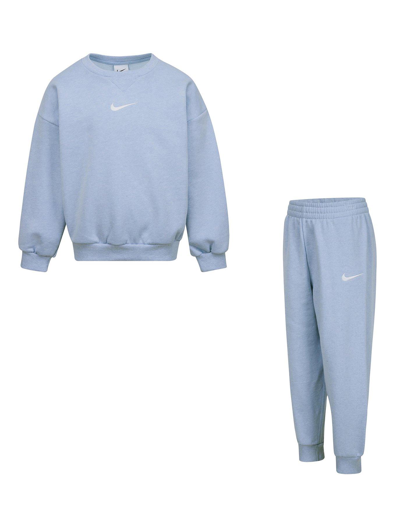 Nike Kids Essential Fleece Crew Tracksuit - Blue