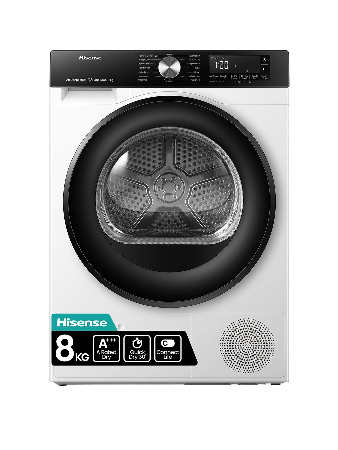 Hisense 3S Series DH3S802BW3 8kg Heat Pump Tumble Dryer - White