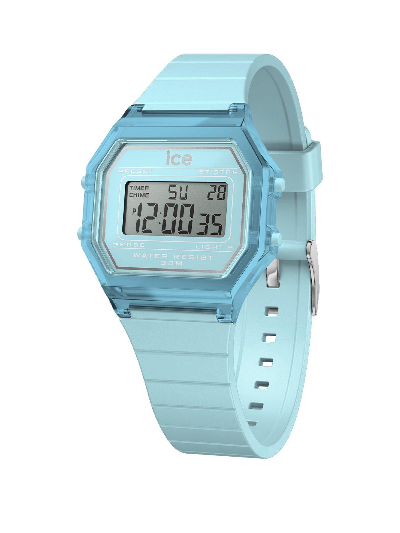 Ice-Watch Retro Digi Sky Blue Silcone Strap 32mm Digital Watch