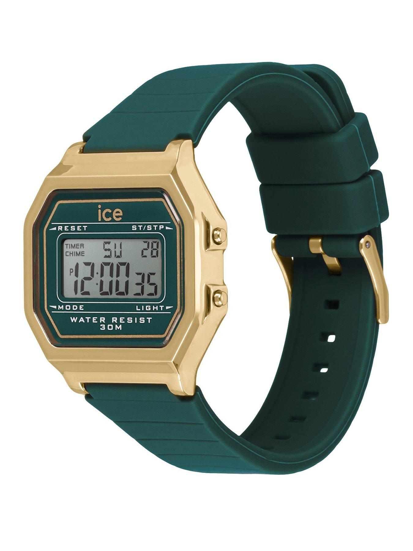  image of ice-watch-retro-digi-green-silcone-strap-32mm-digital-watch