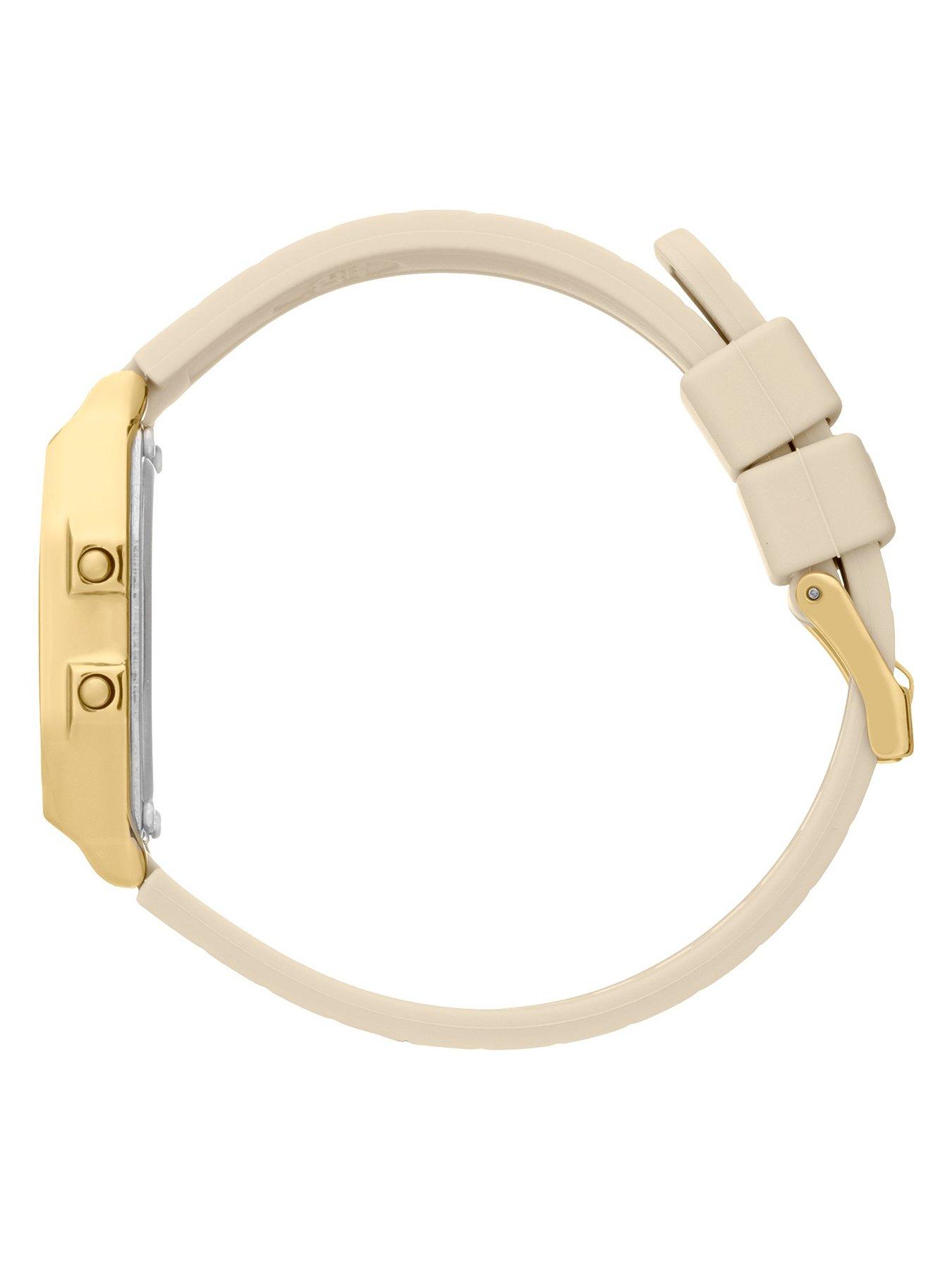  image of ice-watch-retro-digi-gold-dial-almond-silcone-strap-32mm-digital-watch