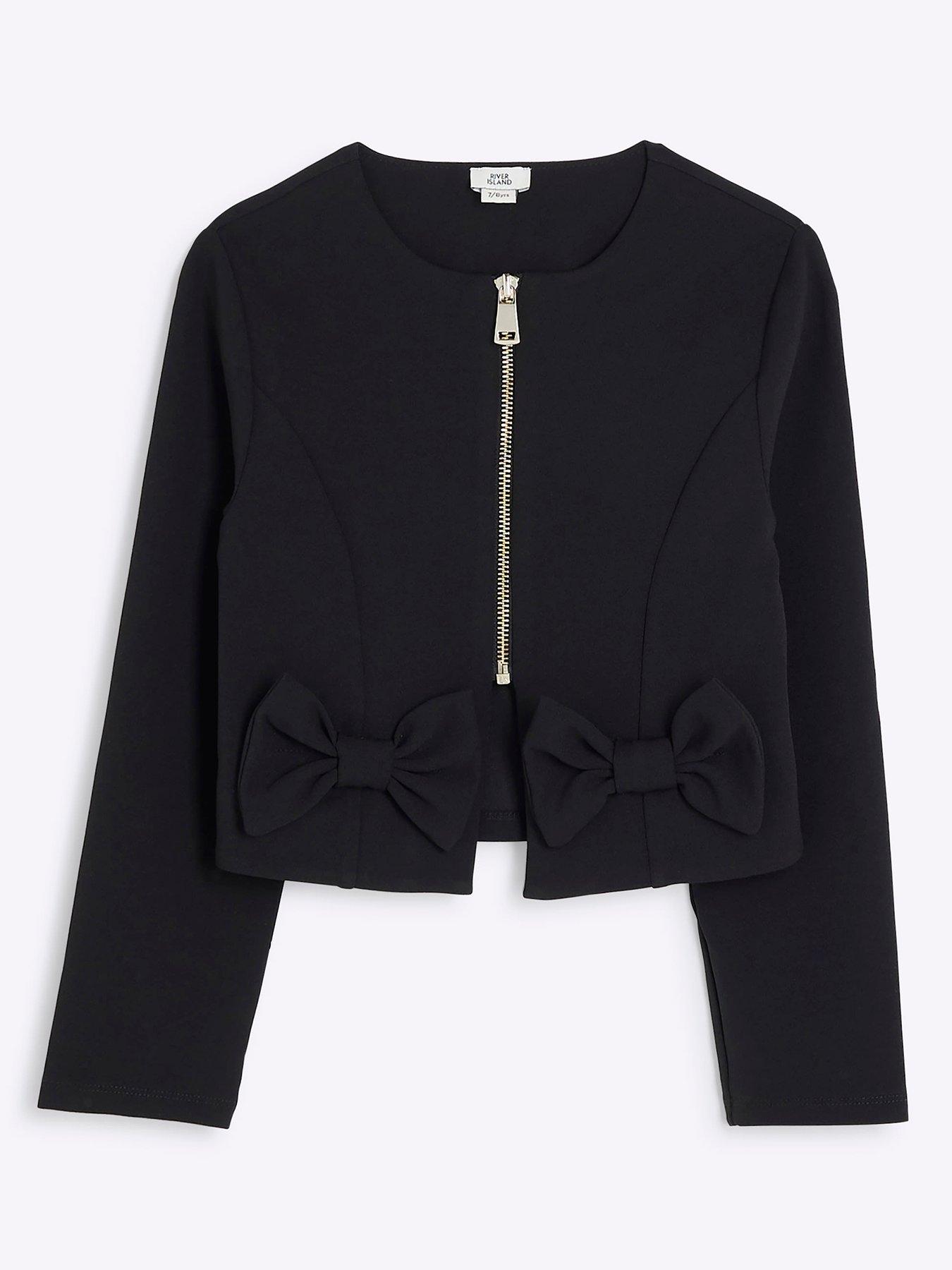 undefined Girls Scuba Bow Jacket - Black