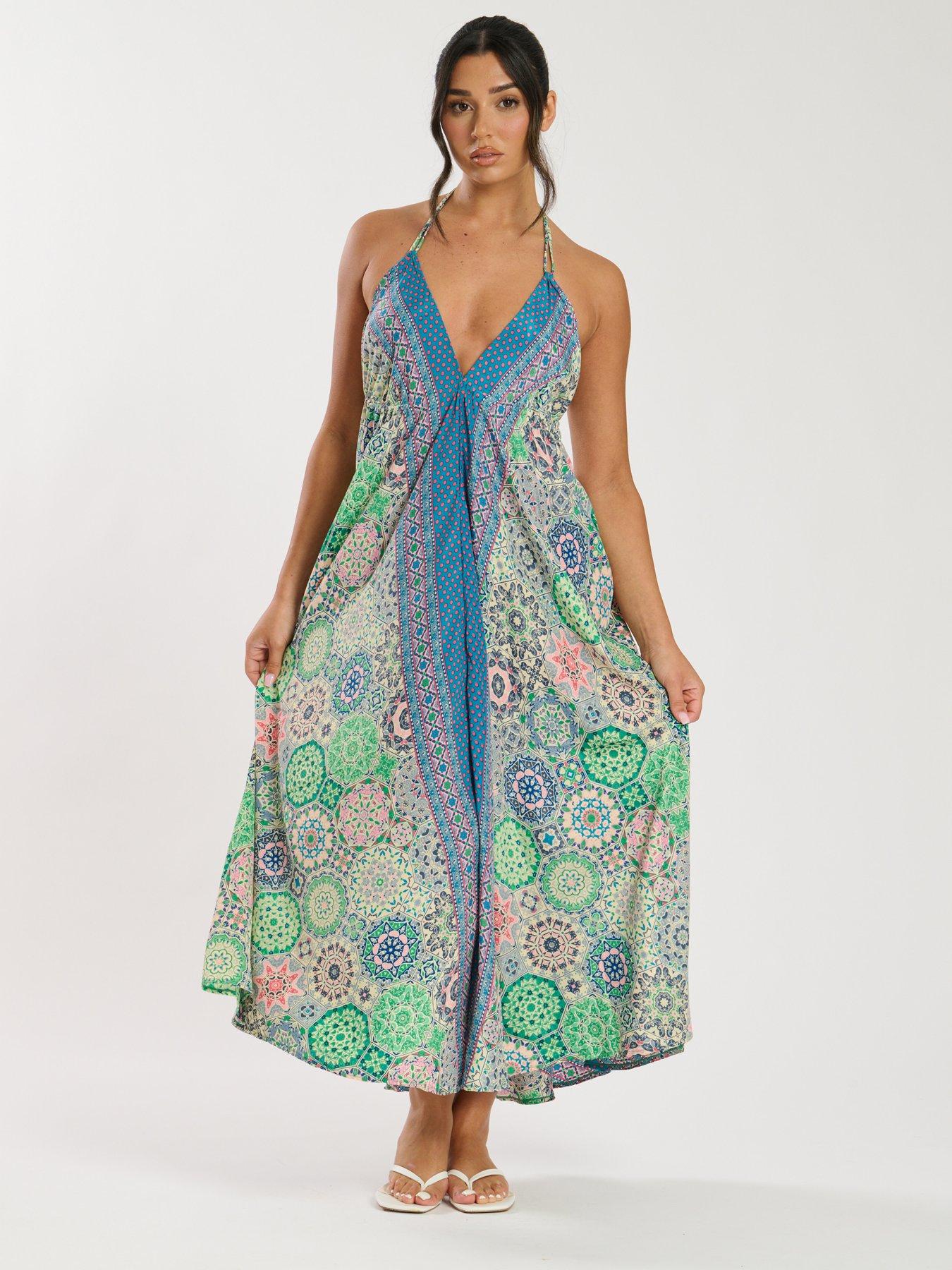 south-beach-printed-halter-scarf-maxi-dress-green