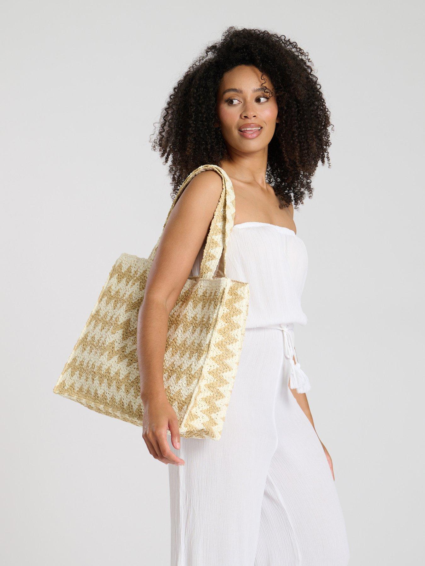 undefined Straw Woven Shoulder Tote Bag