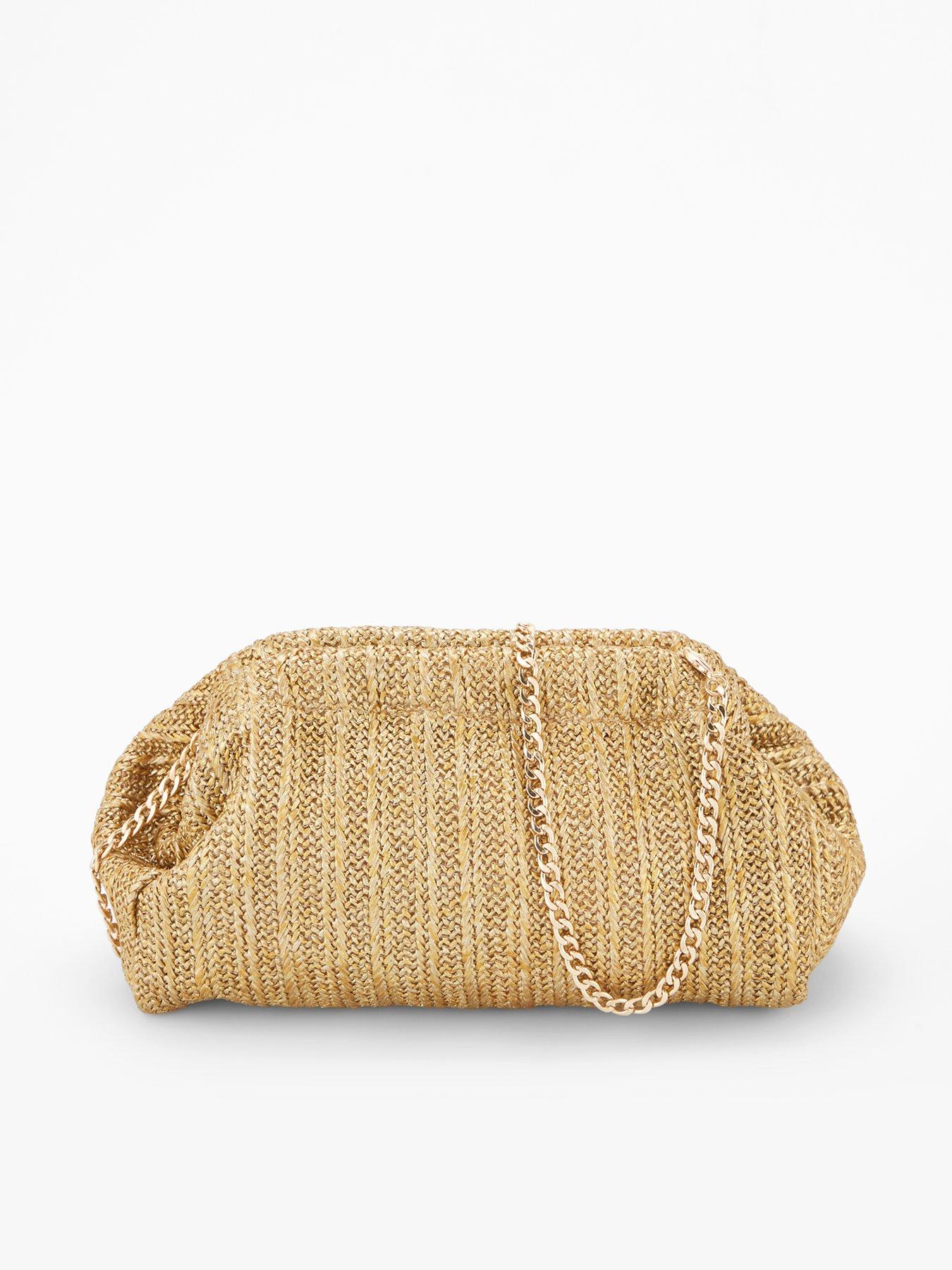  image of south-beach-metallic-dumpling-clutch-gold