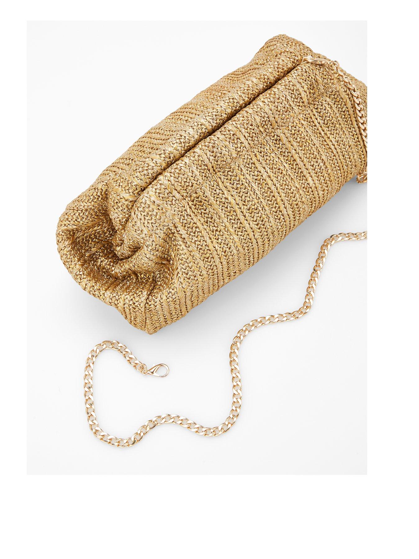  image of south-beach-metallic-dumpling-clutch-gold