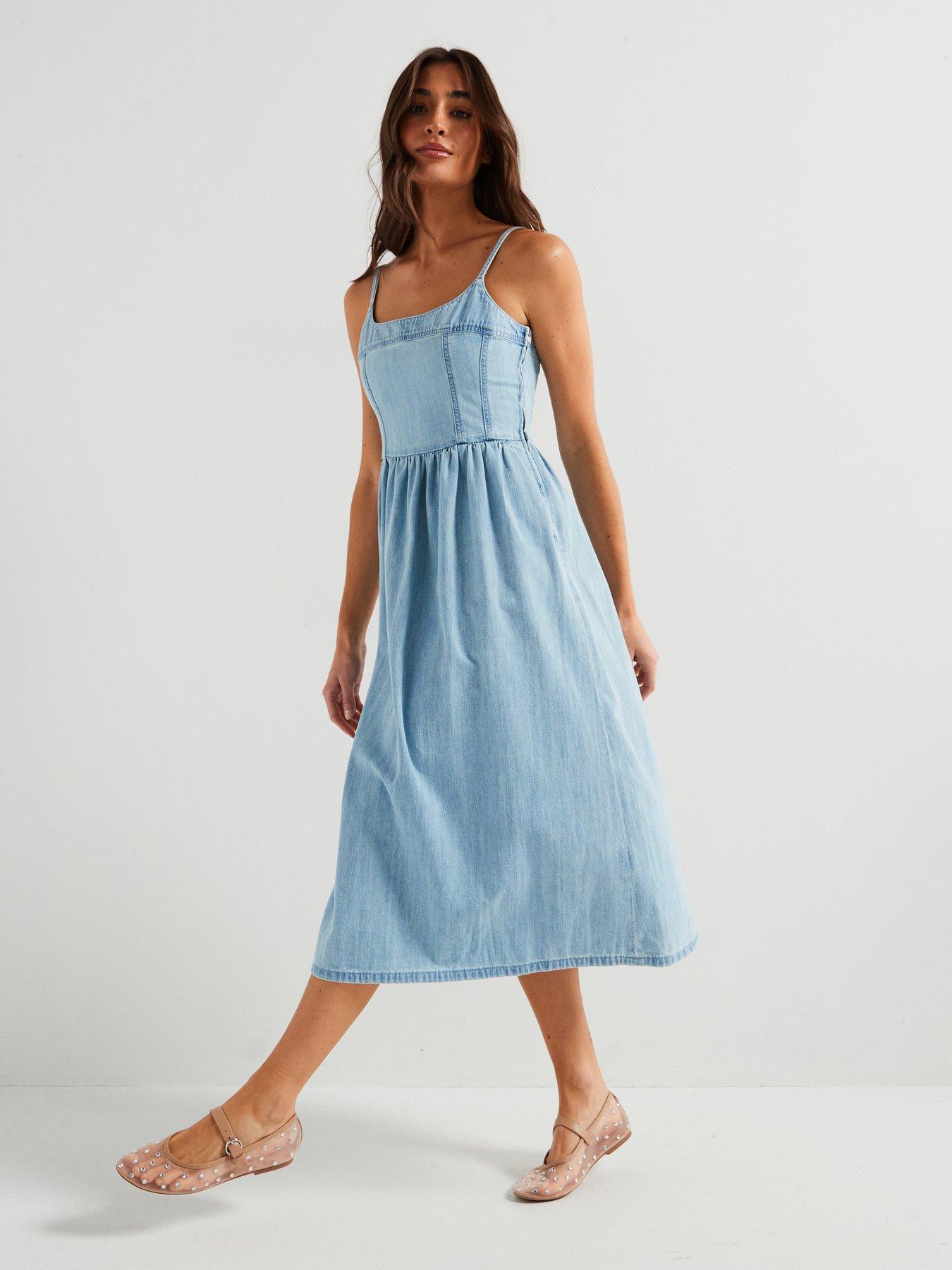 image of levis-alessie-bustier-dress-rounded-the-corner