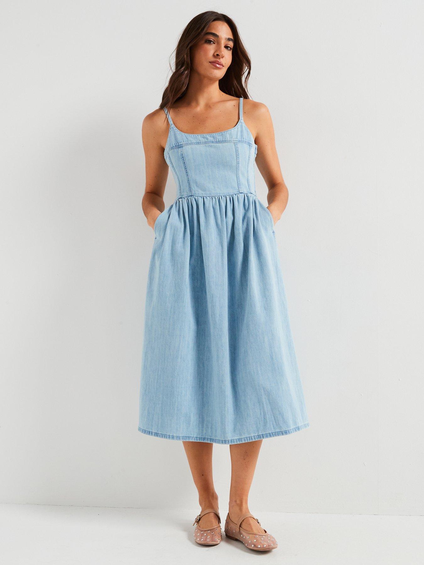  image of levis-alessie-bustier-dress-rounded-the-corner