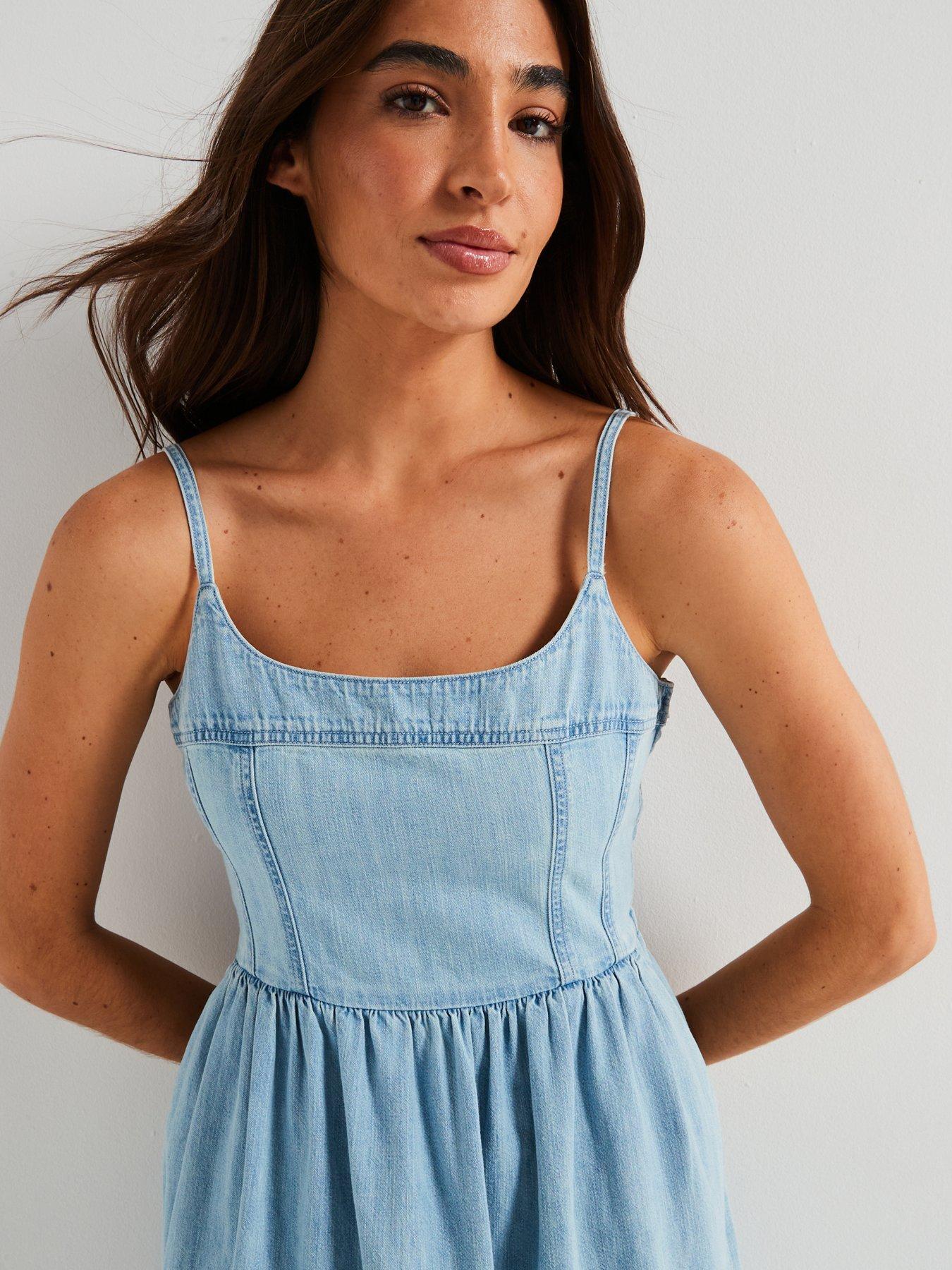  image of levis-alessie-bustier-dress-rounded-the-corner