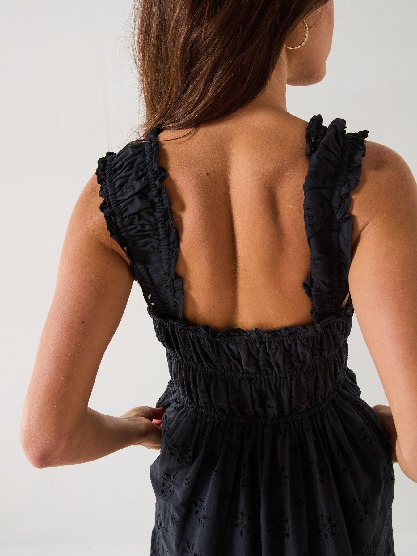  image of levis-amaya-tiered-midi-dress-anthracite-night