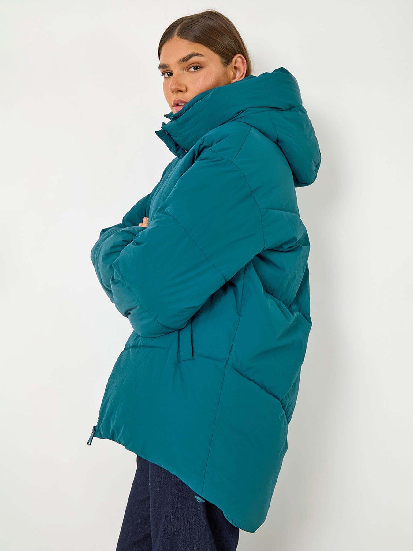 Image 1 of 6 of Roman Oversized Padded Coat - Green