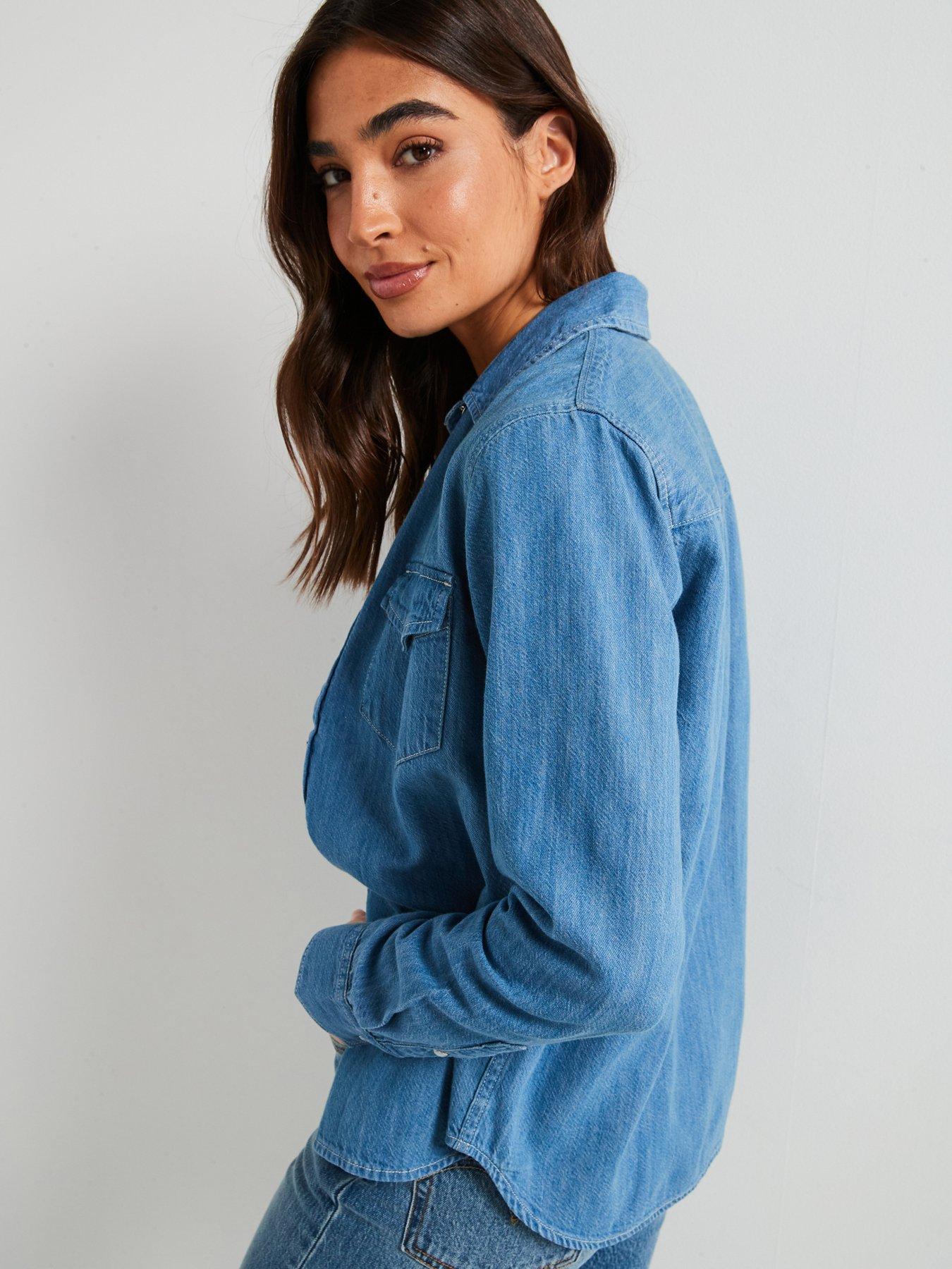  image of levis-iconic-western-linen-denim-shirt-blue