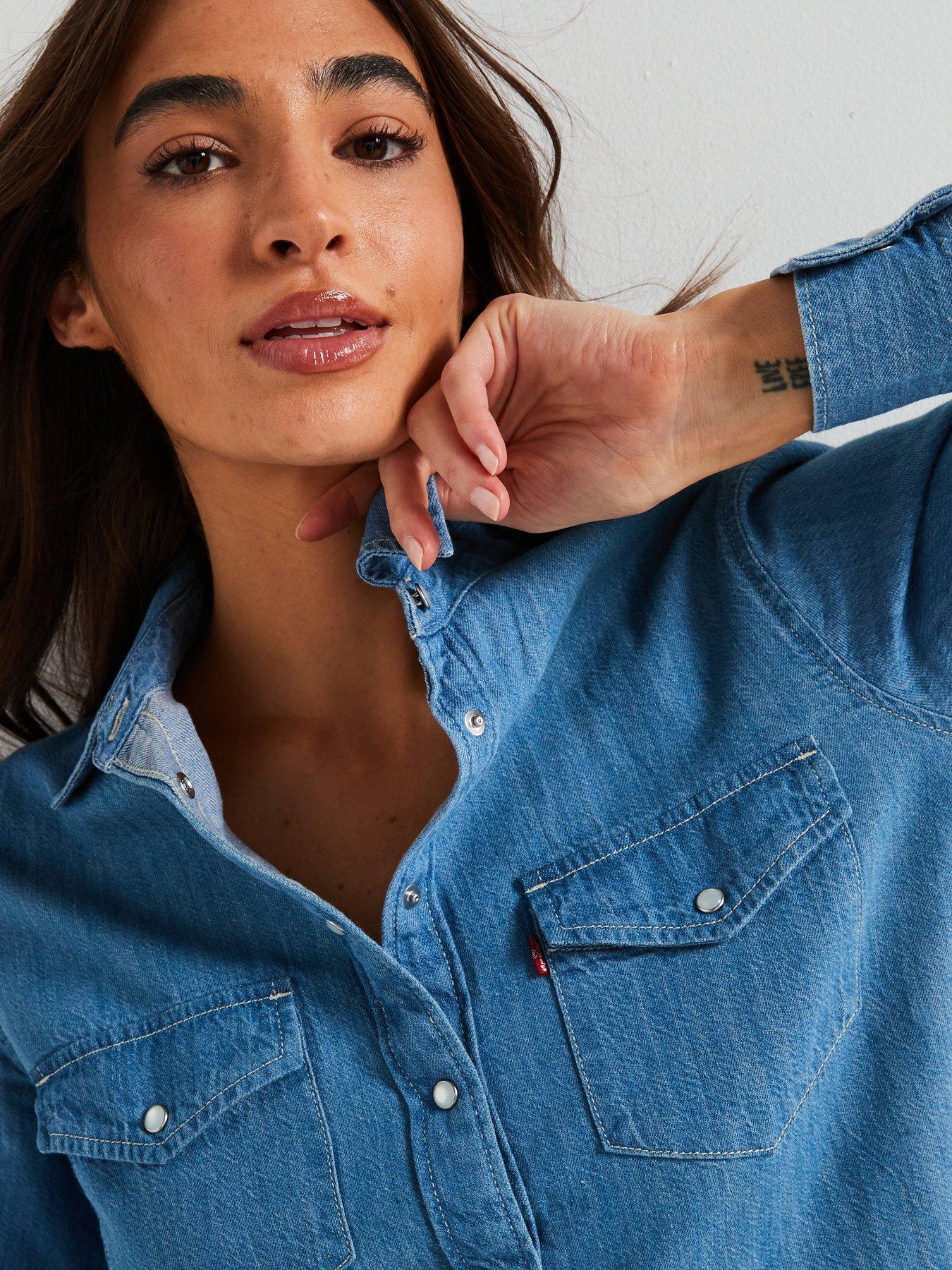  image of levis-iconic-western-linen-denim-shirt-blue
