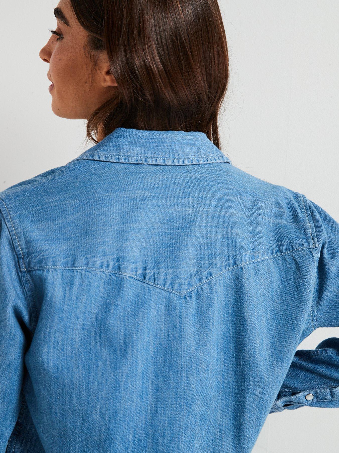  image of levis-iconic-western-linen-denim-shirt-blue