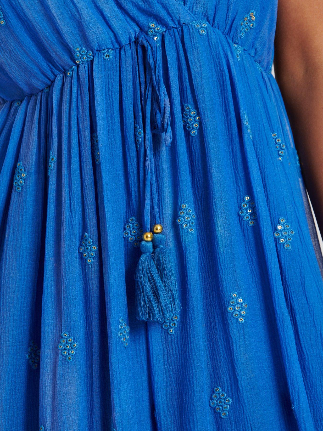  image of south-beach-sequin-detail-cami-maxi-dress-blue