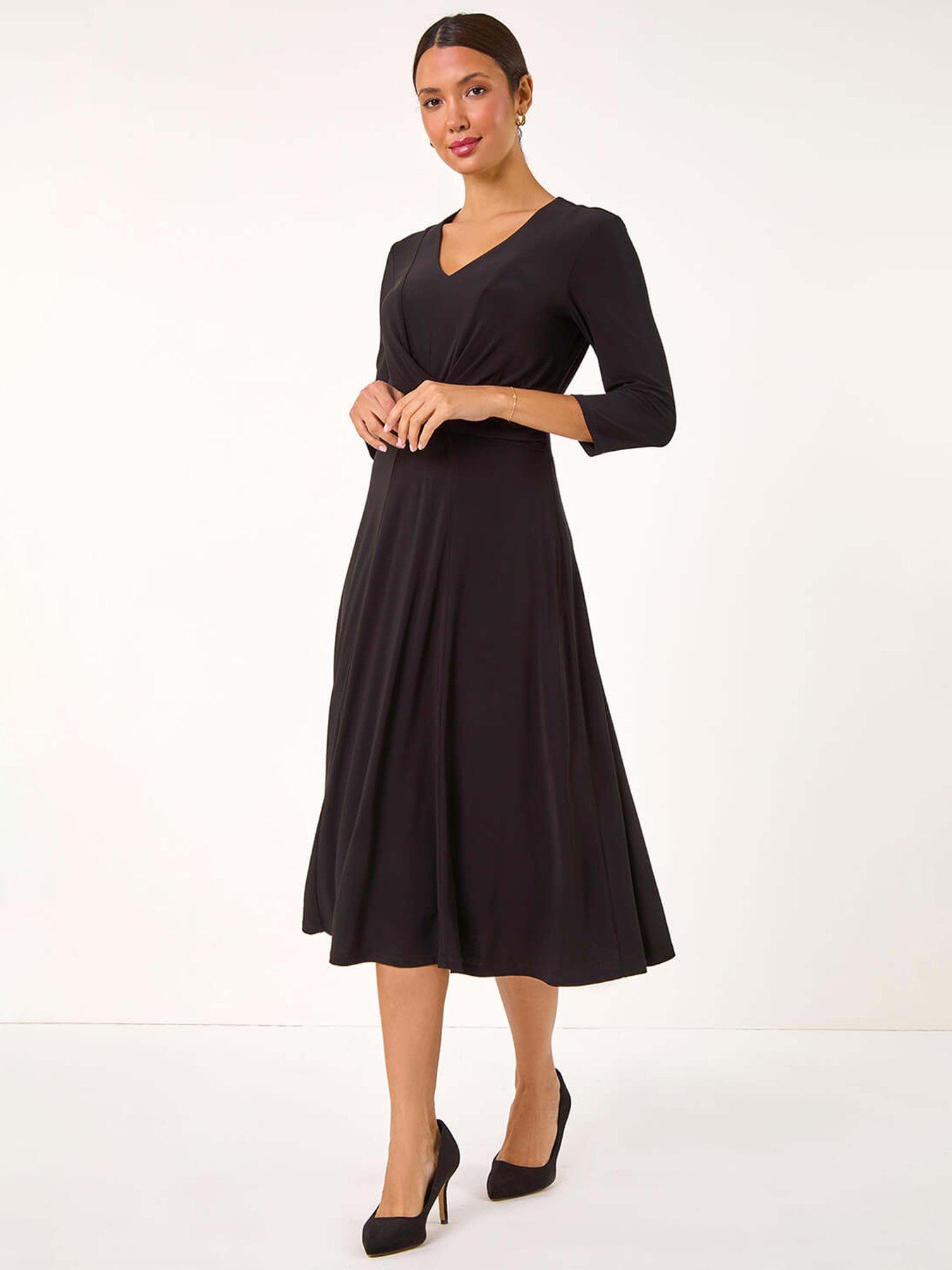 roman-stretch-crossover-midi-dress-black
