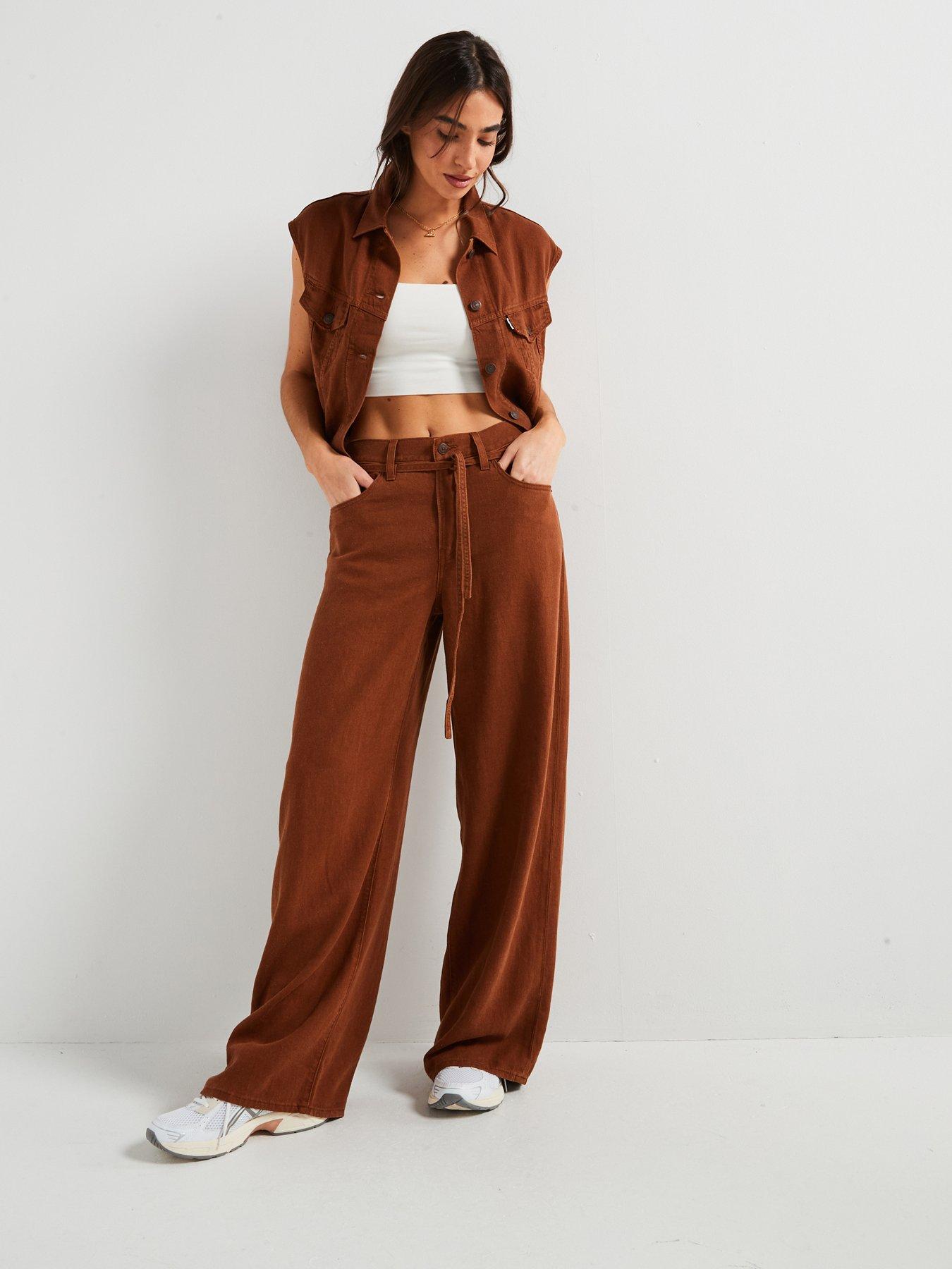 undefined Xl Straight Linen+ Denim Jeans - White
