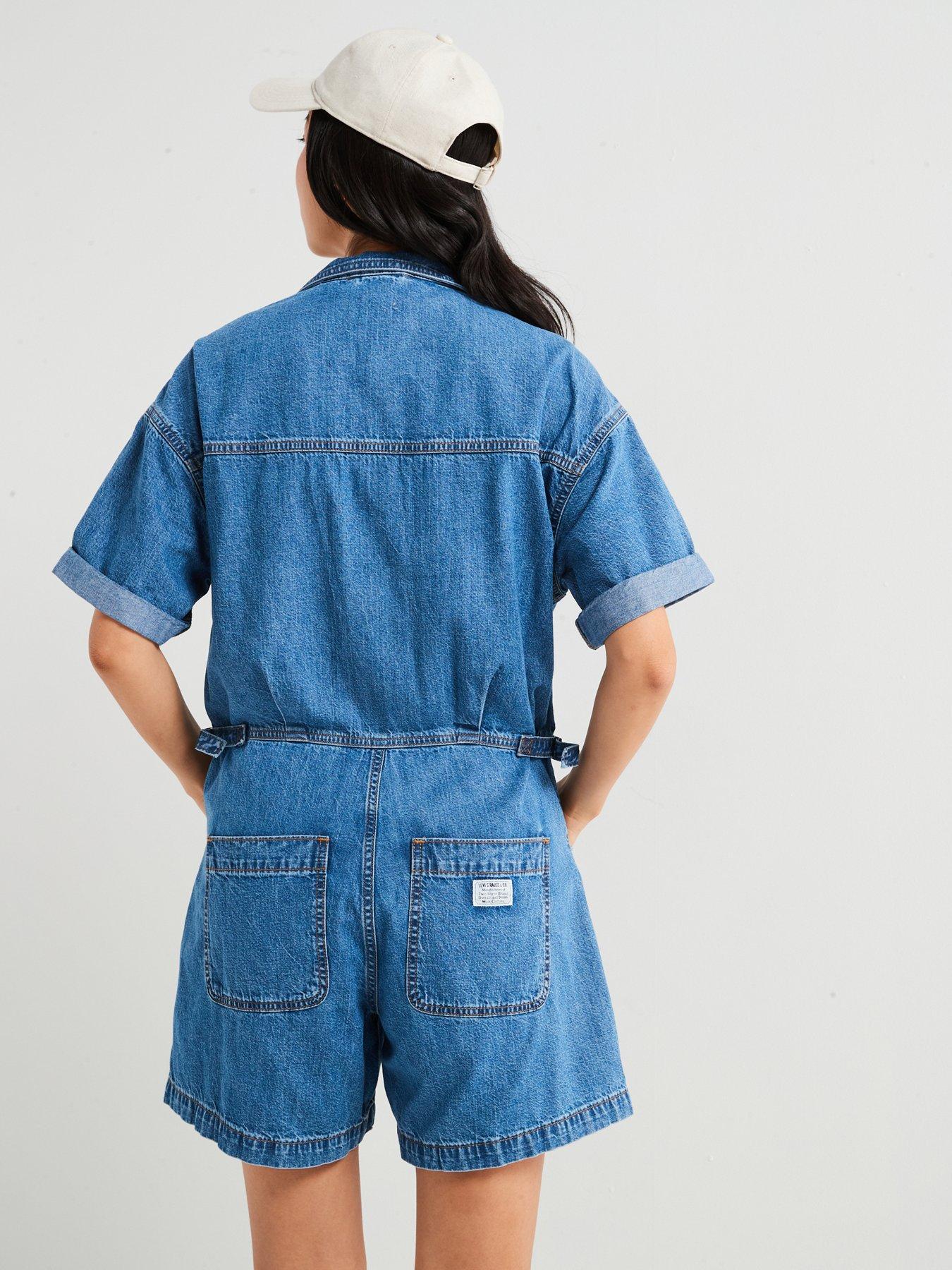 Image 2 of 6 of Levi's Short-sleeve Surplus Romper - Blue Joke