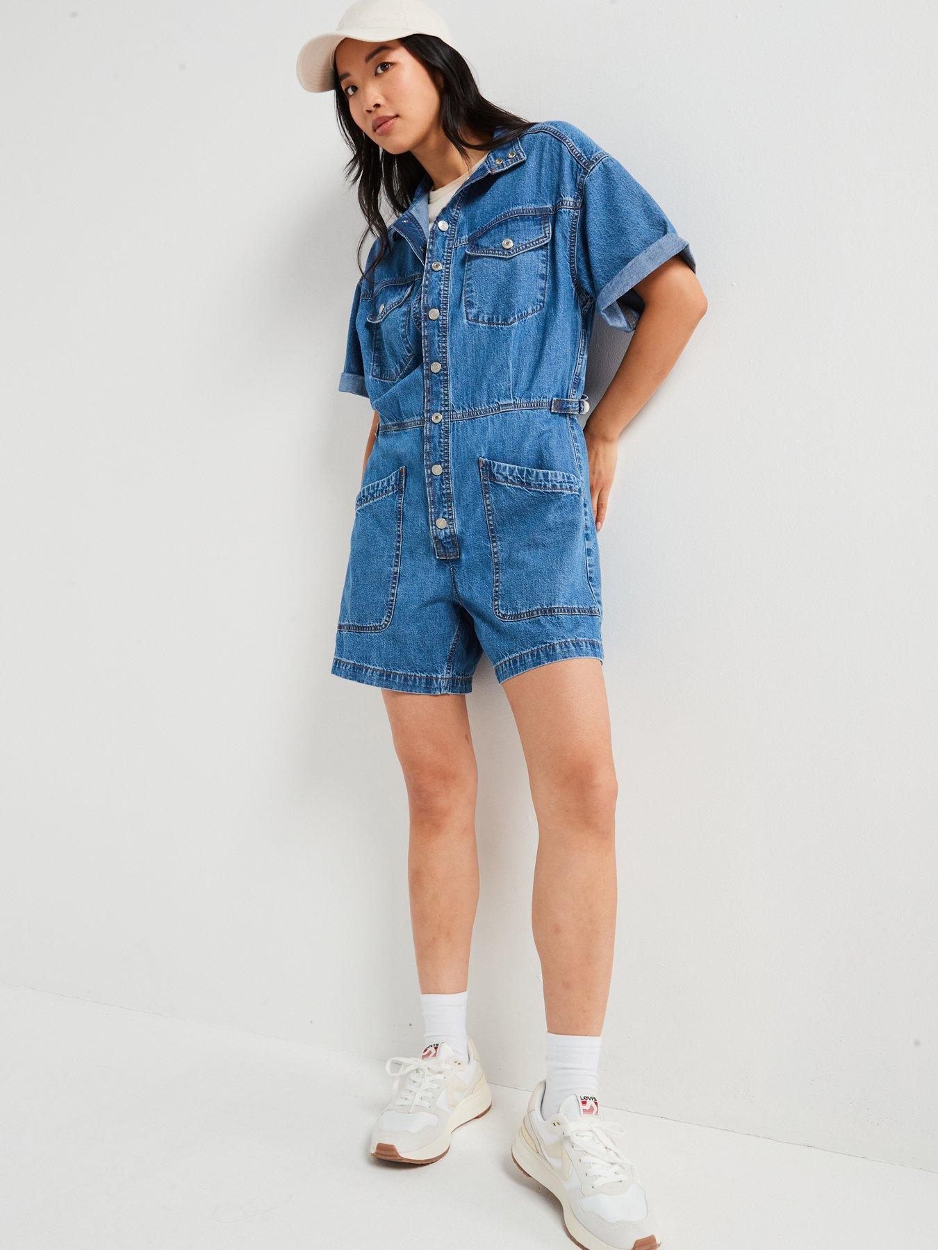 Image 3 of 6 of Levi's Short-sleeve Surplus Romper - Blue Joke