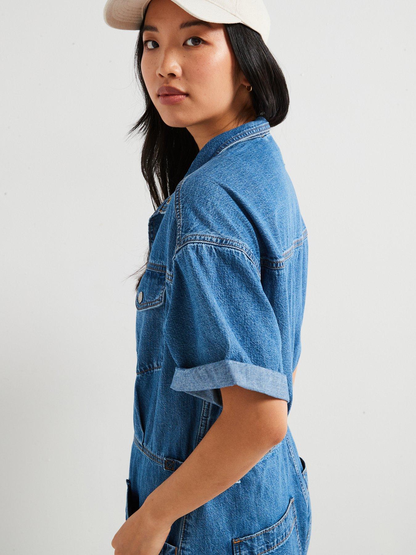 Image 4 of 6 of Levi's Short-sleeve Surplus Romper - Blue Joke