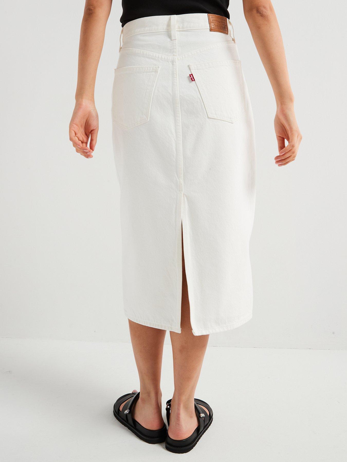  image of levis-high-rise-slit-skirt-snowing-in-la-white