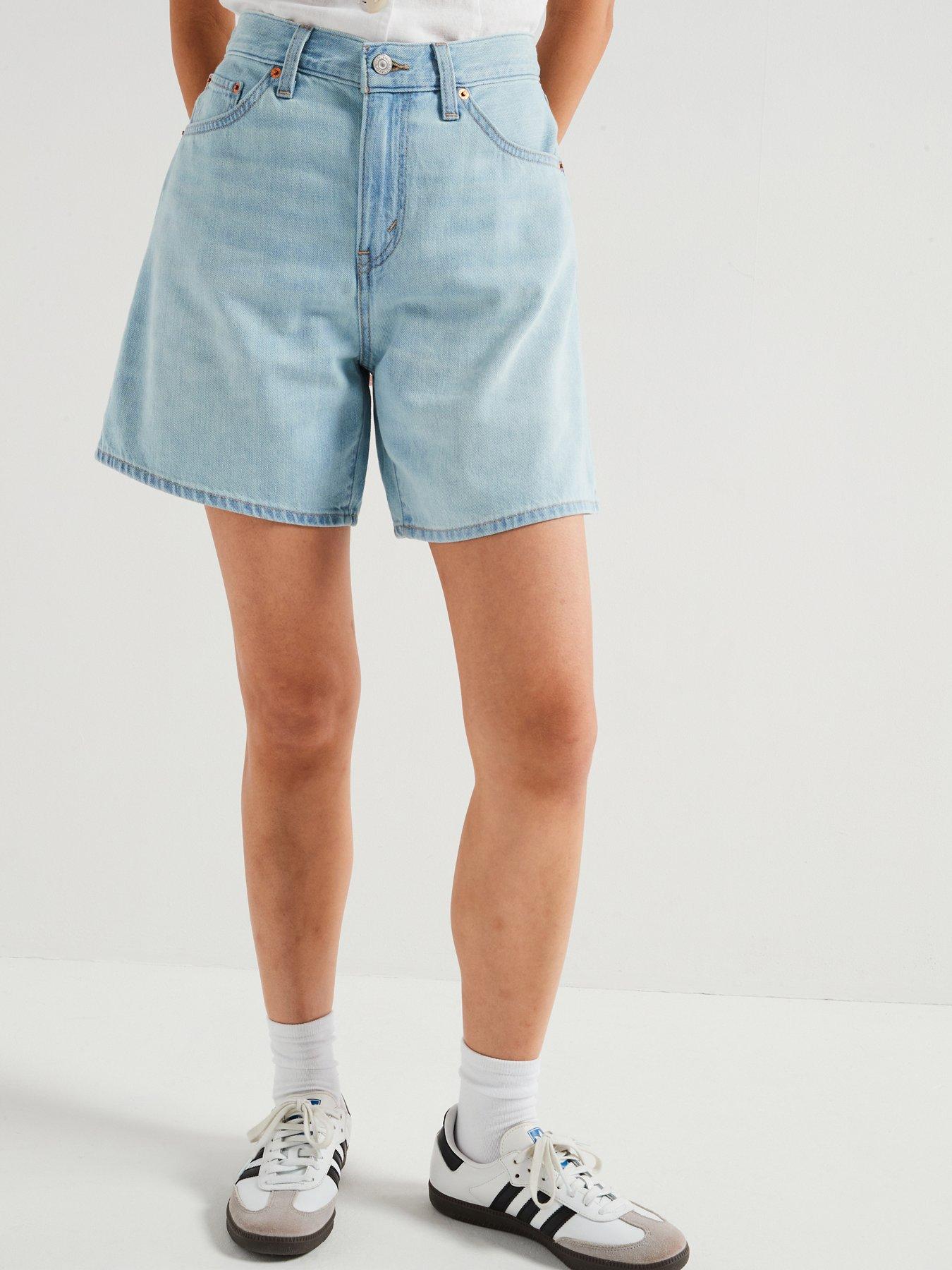 Levi's High Rise Baggy Linen+ Denim Shorts - Blue