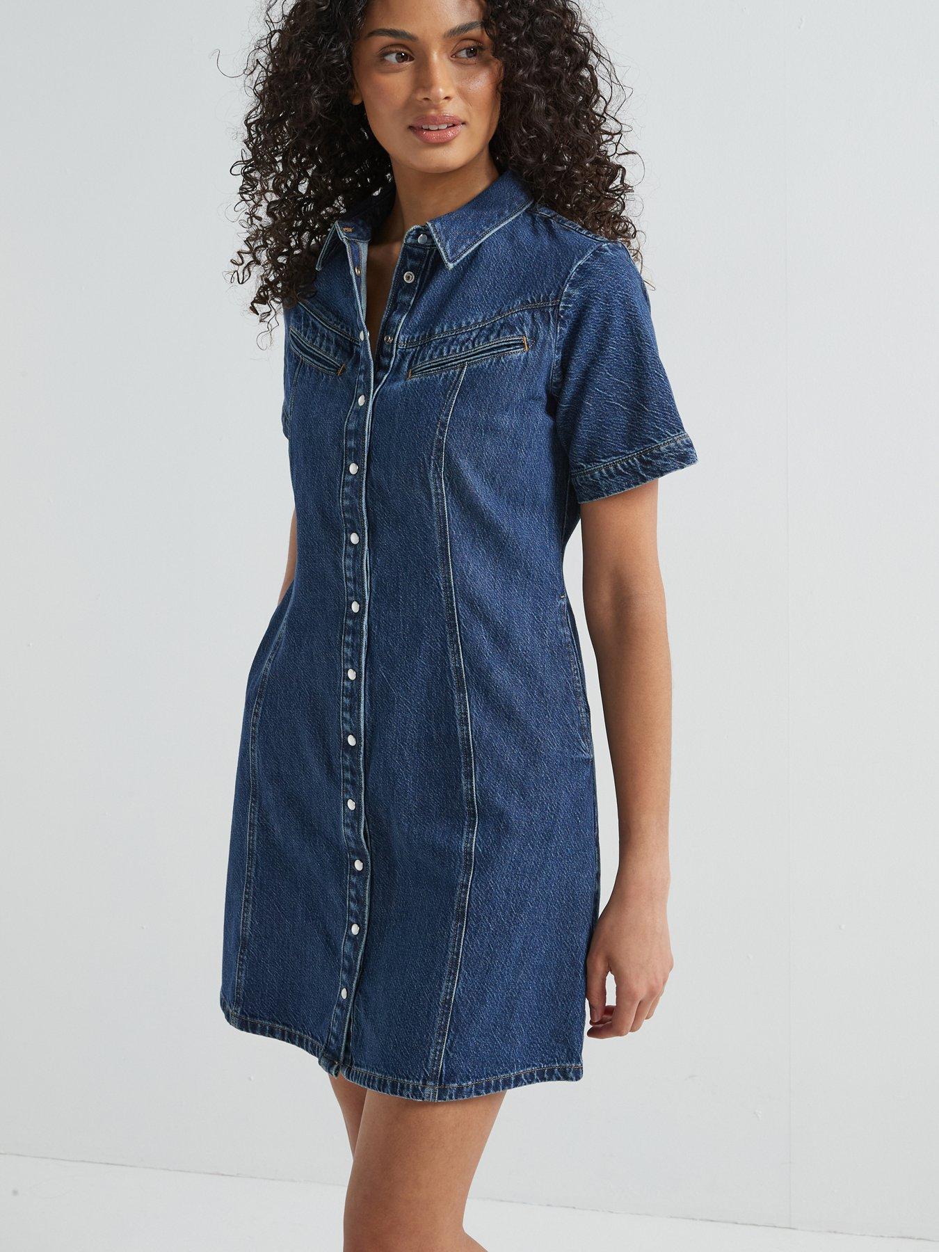 levi denim dresses Tween Dresses | Levi Mini Dress- Indigo Denim main image 0