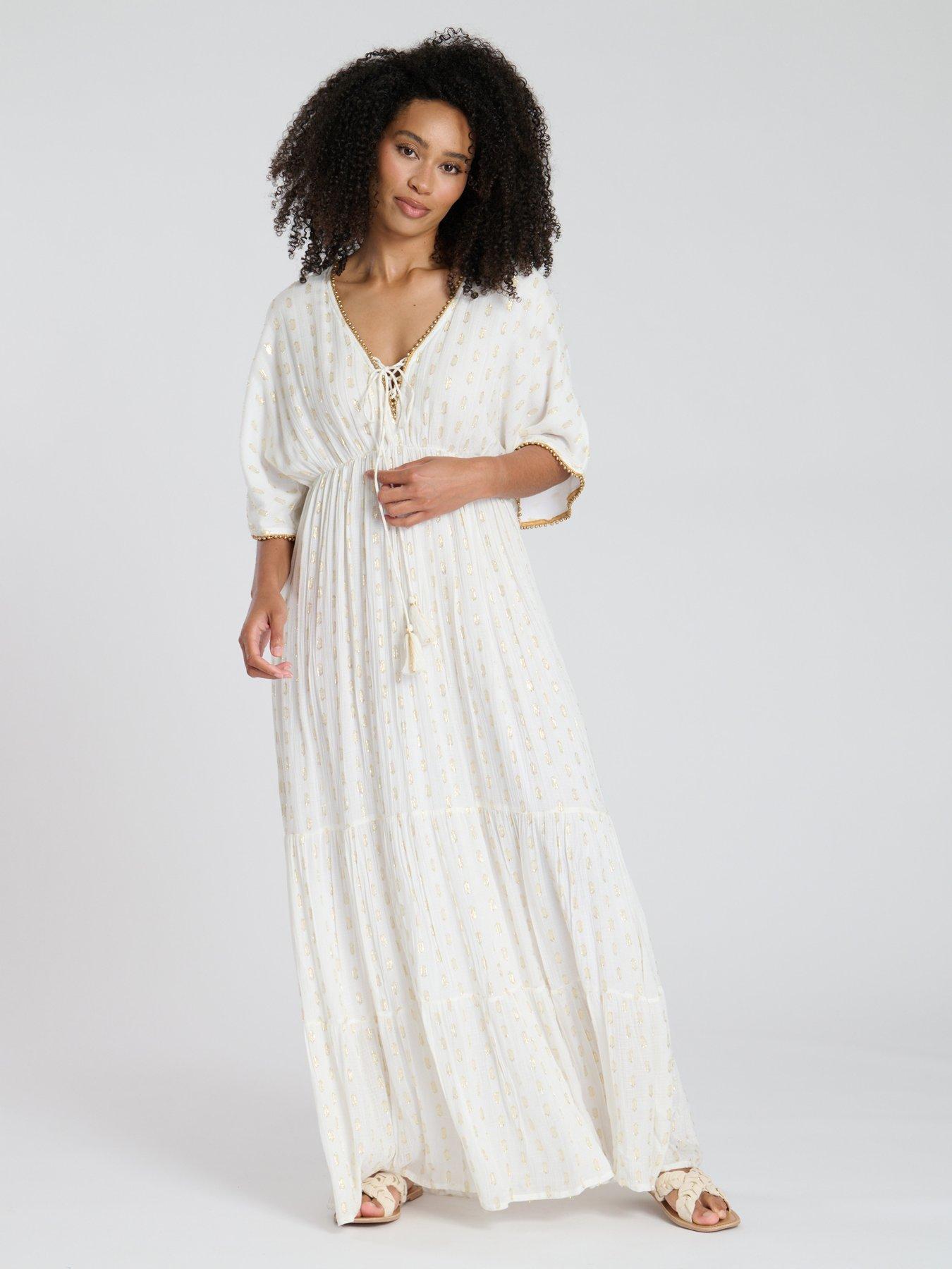 south-beach-metallic-jacquard-spot-tiered-maxi-dress