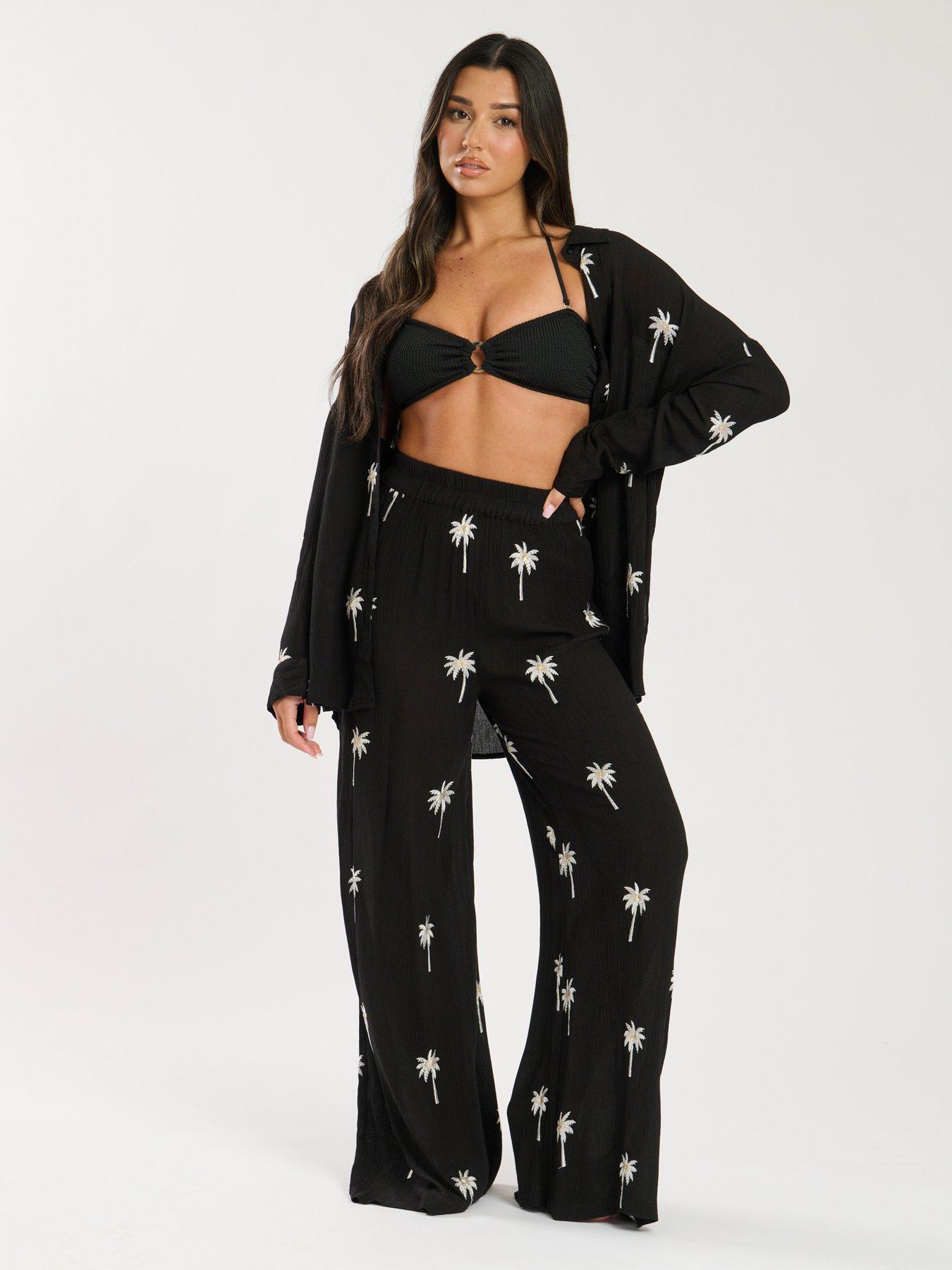  image of south-beach-embroidered-long-sleeve-shirt-black