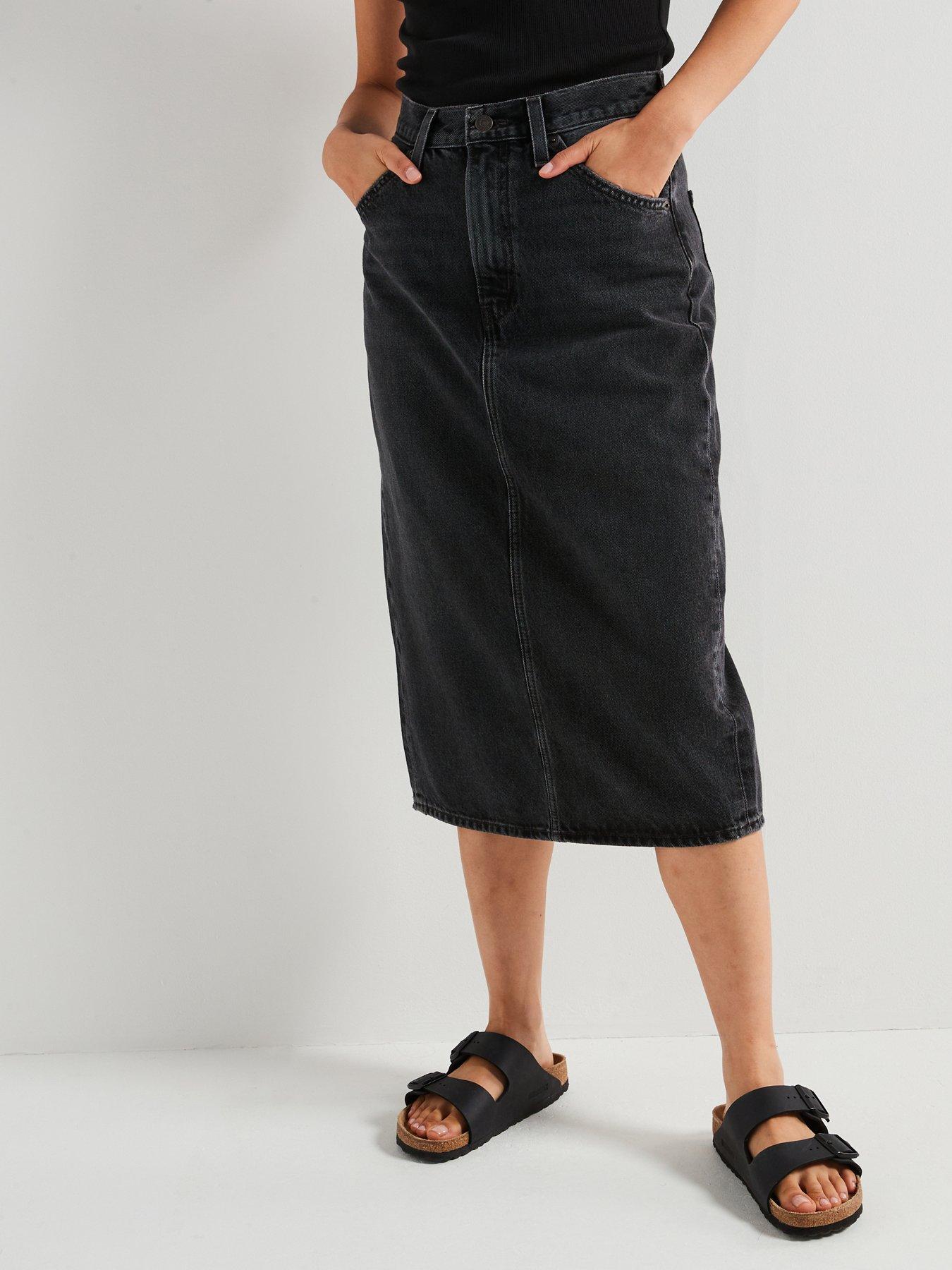 undefined High-rise Slit Skirt - Wandering Spirit Clean - Black
