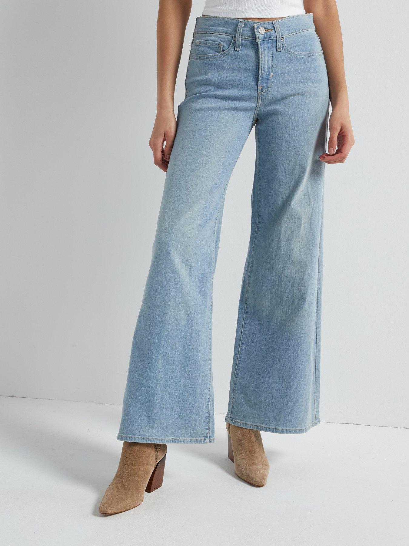 Image 1 of 6 of Levi's 318 Shaping Wide-leg Jeans - Tall Glass Of Water&nbsp;- Blue