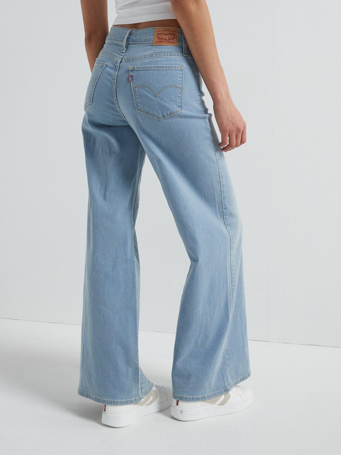 Image 2 of 6 of Levi's 318 Shaping Wide-leg Jeans - Tall Glass Of Water&nbsp;- Blue