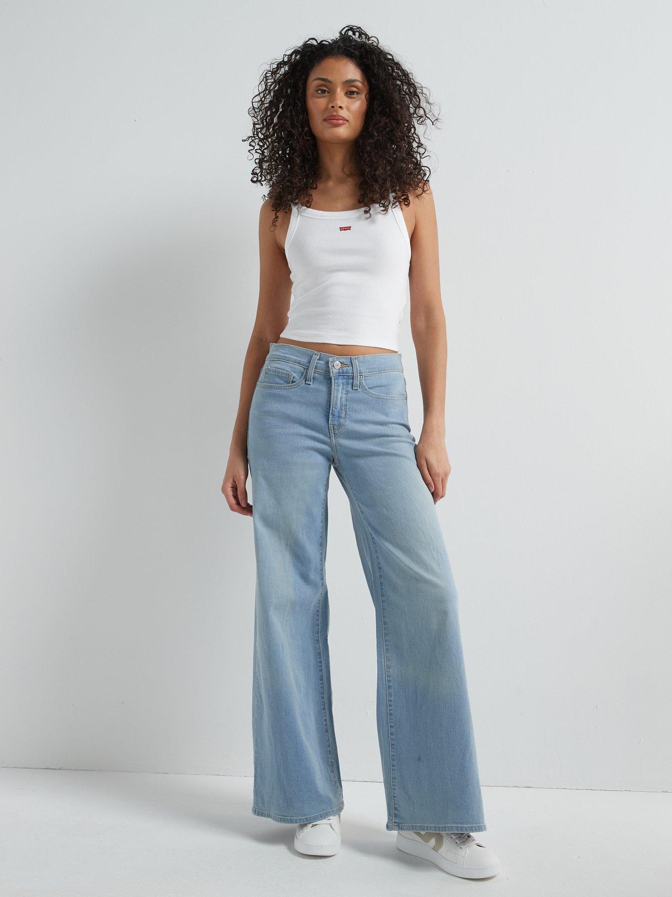 Image 6 of 6 of Levi's 318 Shaping Wide-leg Jeans - Tall Glass Of Water&nbsp;- Blue