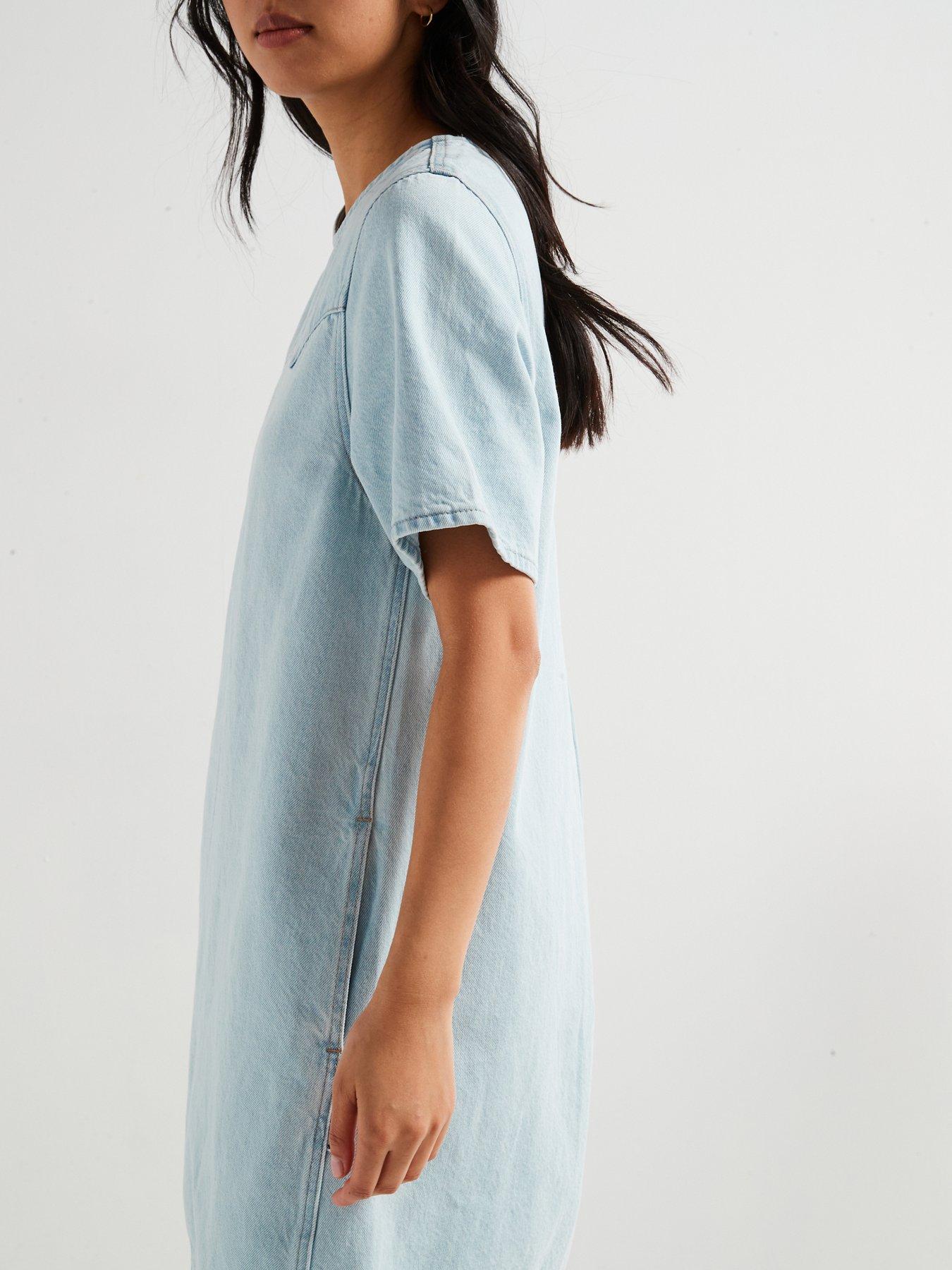 levi's denim tee dress Levi's Flynn Long Sleeve Denim Western Dress