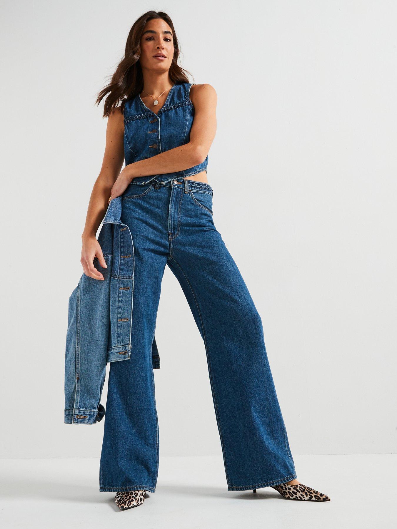 Image 3 of 6 of Levi's Ribcage Wide-leg Braided Jeans - Big Yikes&nbsp;- Blue