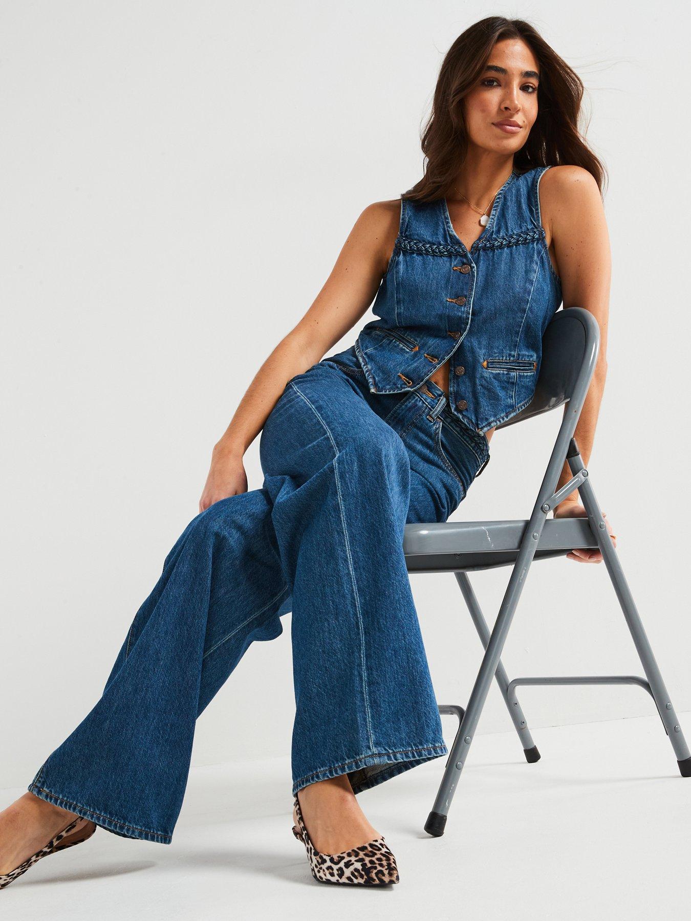 Image 4 of 6 of Levi's Ribcage Wide-leg Braided Jeans - Big Yikes&nbsp;- Blue