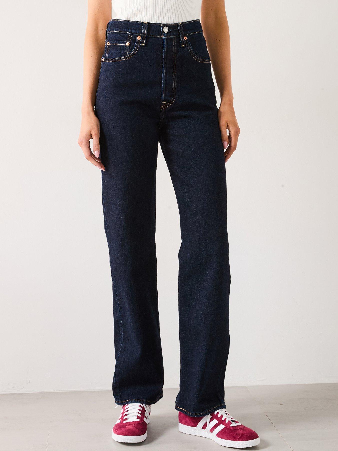  image of levis-womens-ribcage-full-length-jeans-small-course-blue