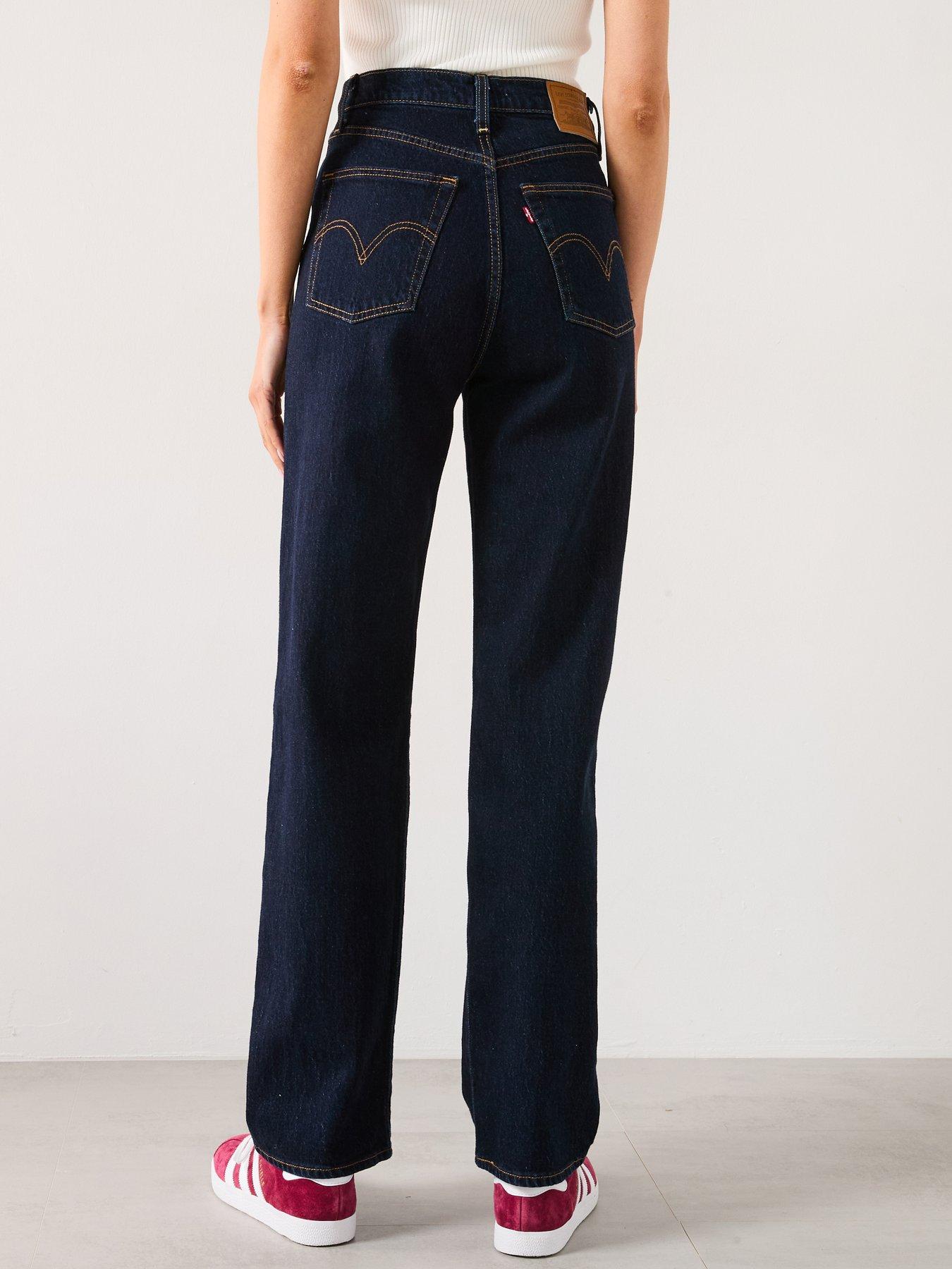  image of levis-womens-ribcage-full-length-jeans-small-course-blue