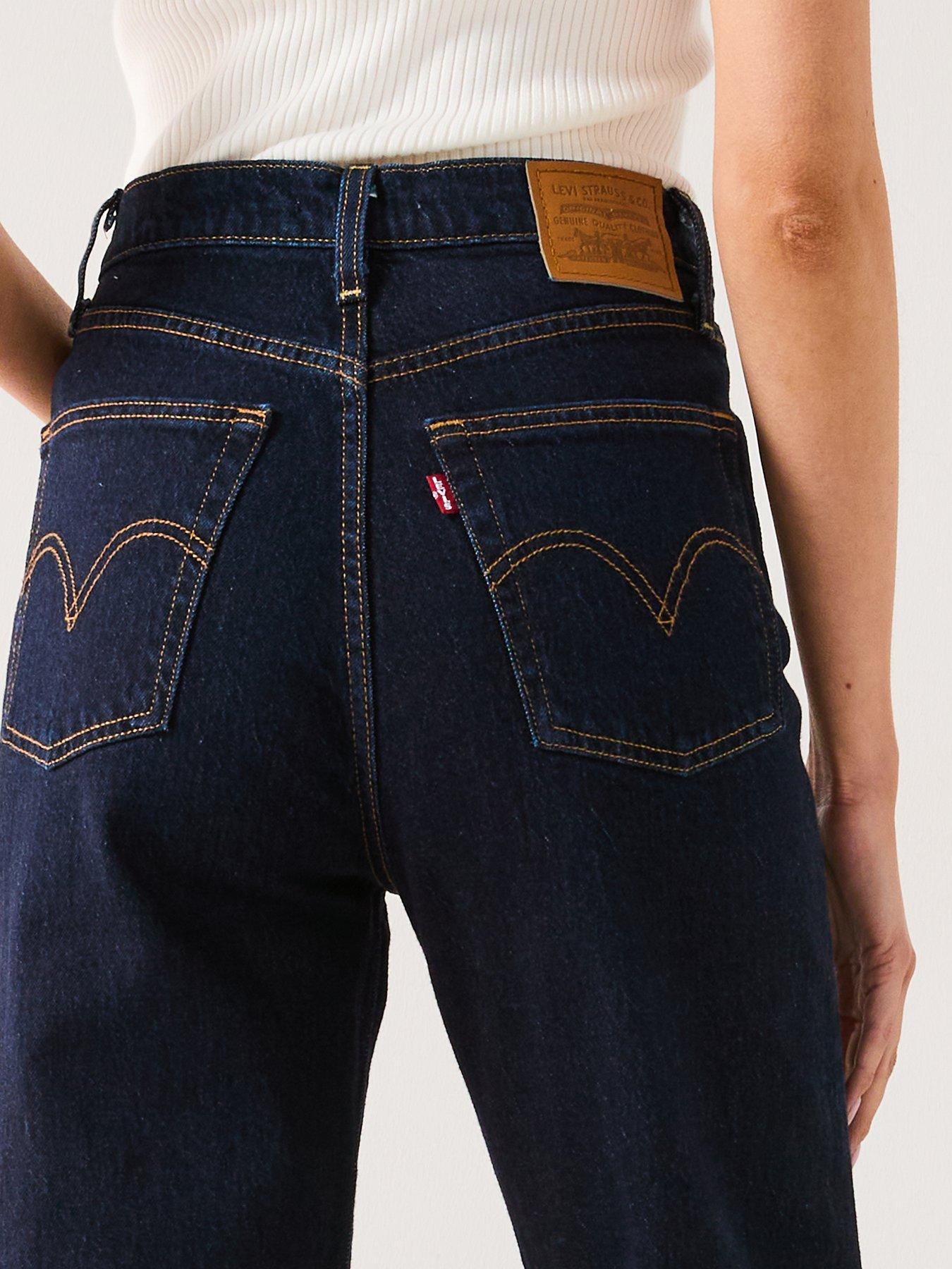  image of levis-womens-ribcage-full-length-jeans-small-course-blue