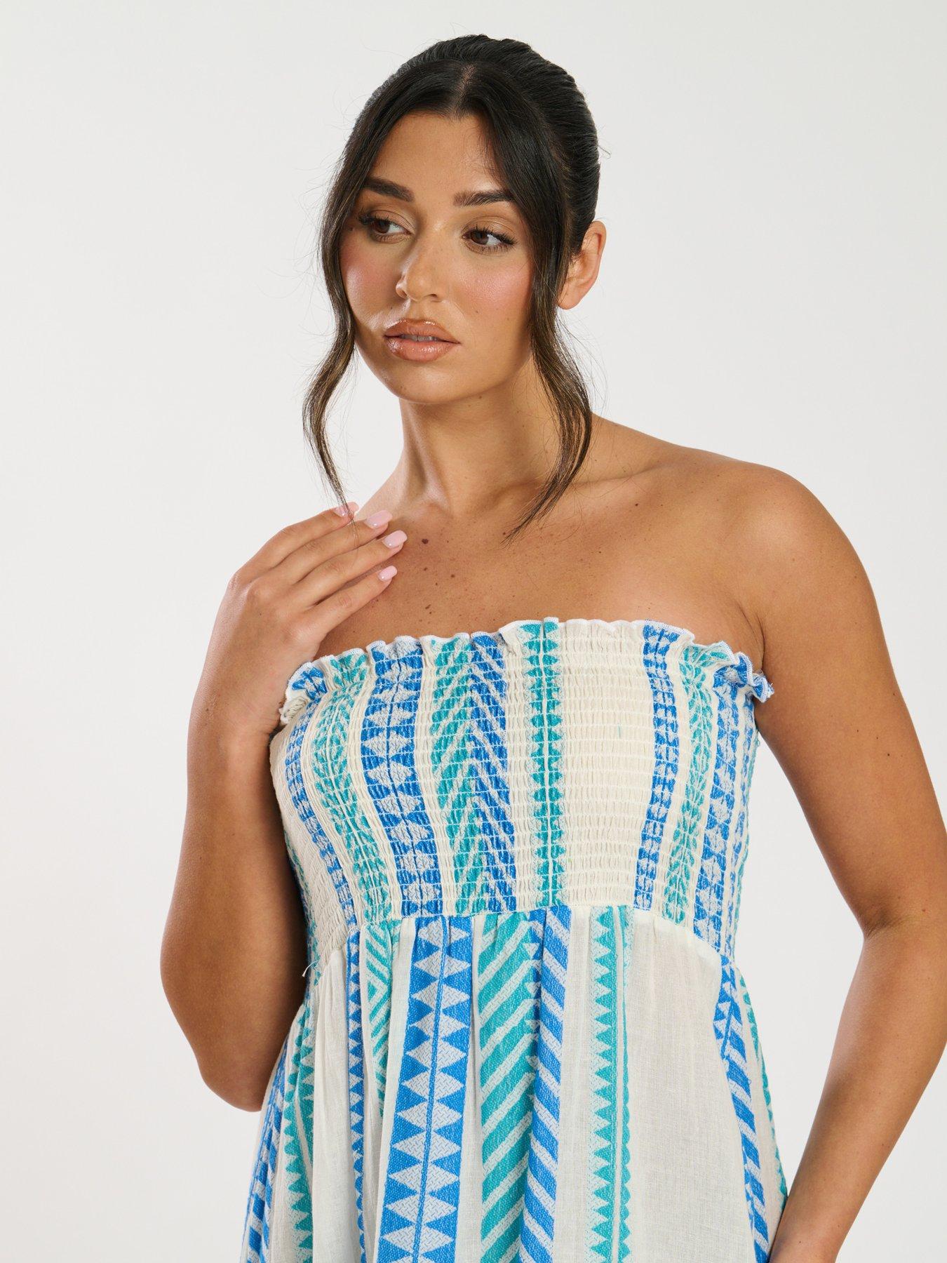 south beach jacquard dress Helm tie back Jacquard Maxi Dress in monochrome  South Beach