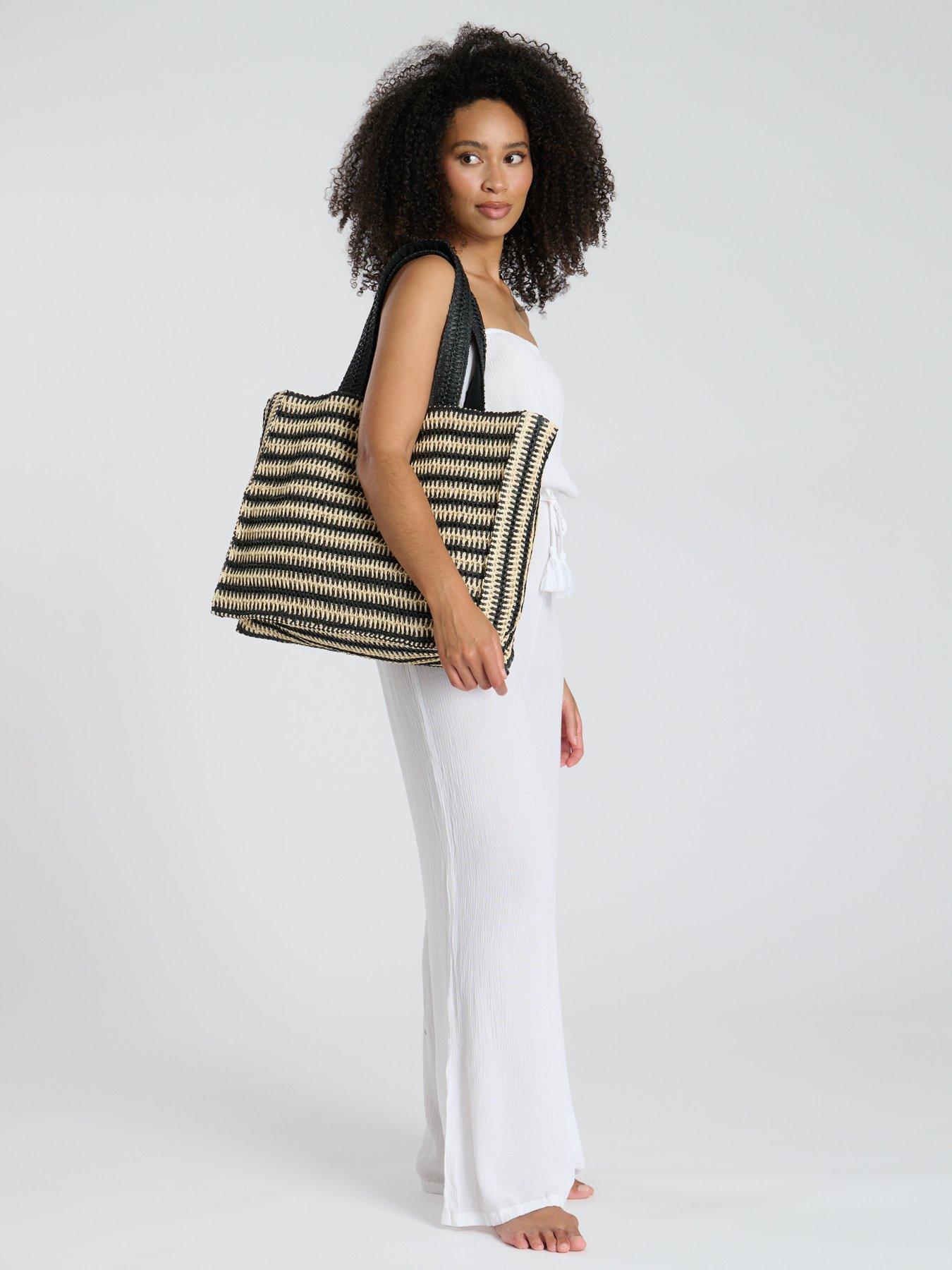 image of south-beach-straw-woven-shoulder-tote-bag