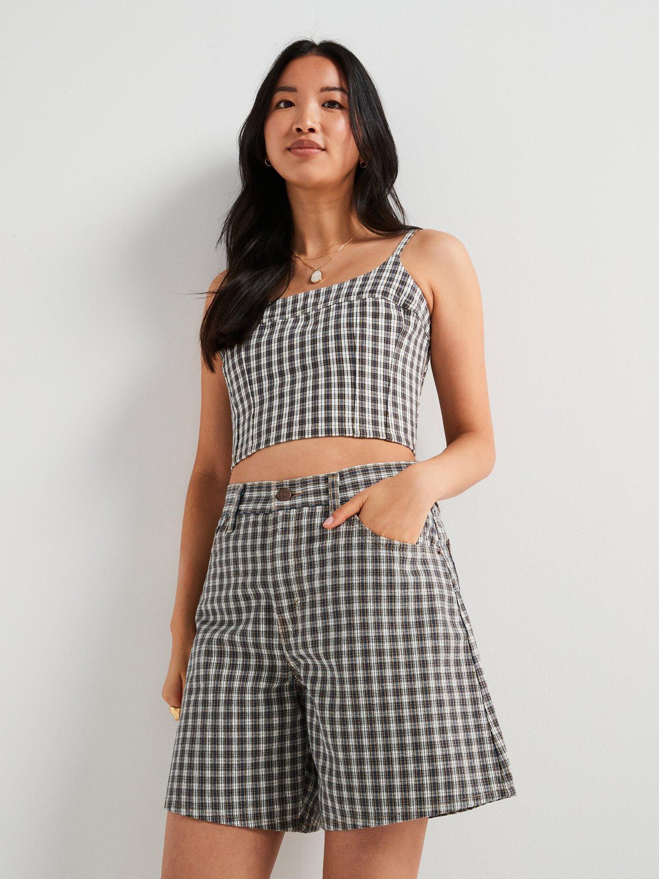 Levi's Jadine Denim Cami - Milo Mini Plaid Egret